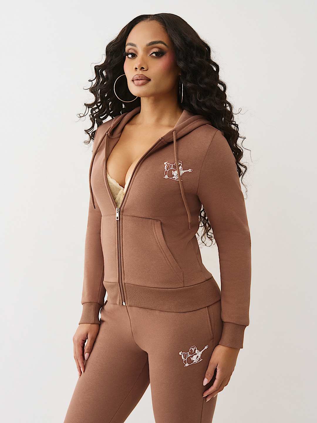 BUTTERFLY CRYSTAL LOGO ZIP HOODIE, image 4