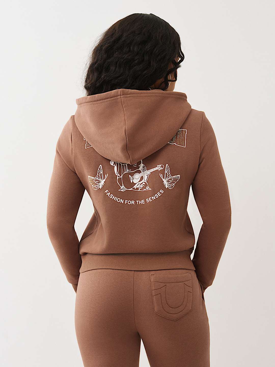 BUTTERFLY CRYSTAL LOGO ZIP HOODIE, image 6