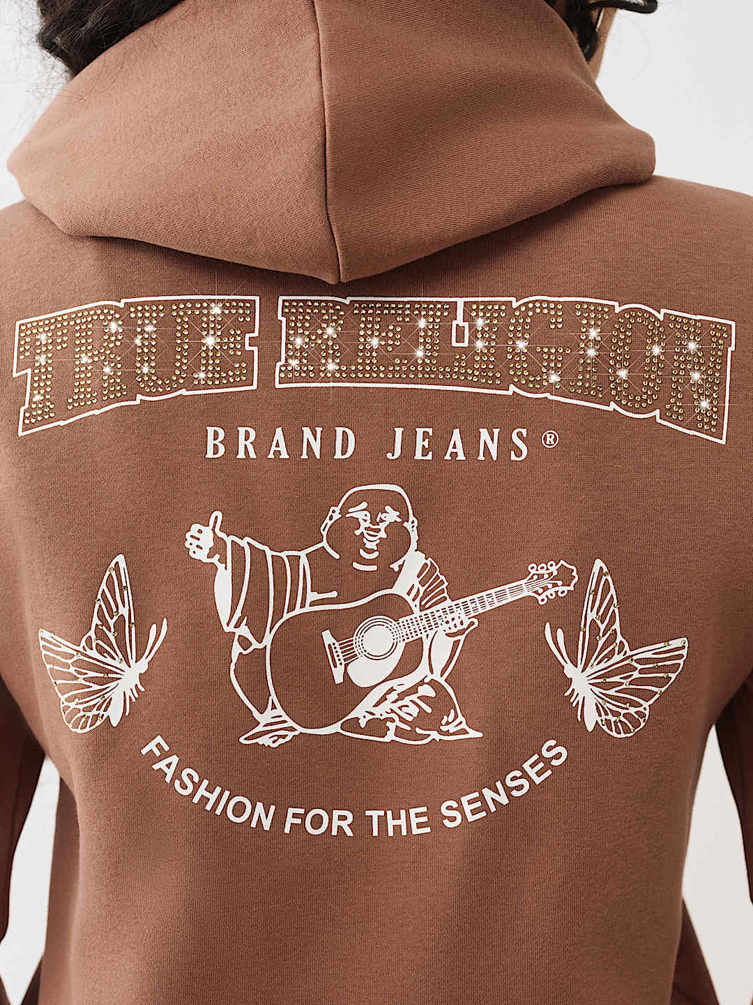 BUTTERFLY CRYSTAL LOGO ZIP HOODIE, image 1