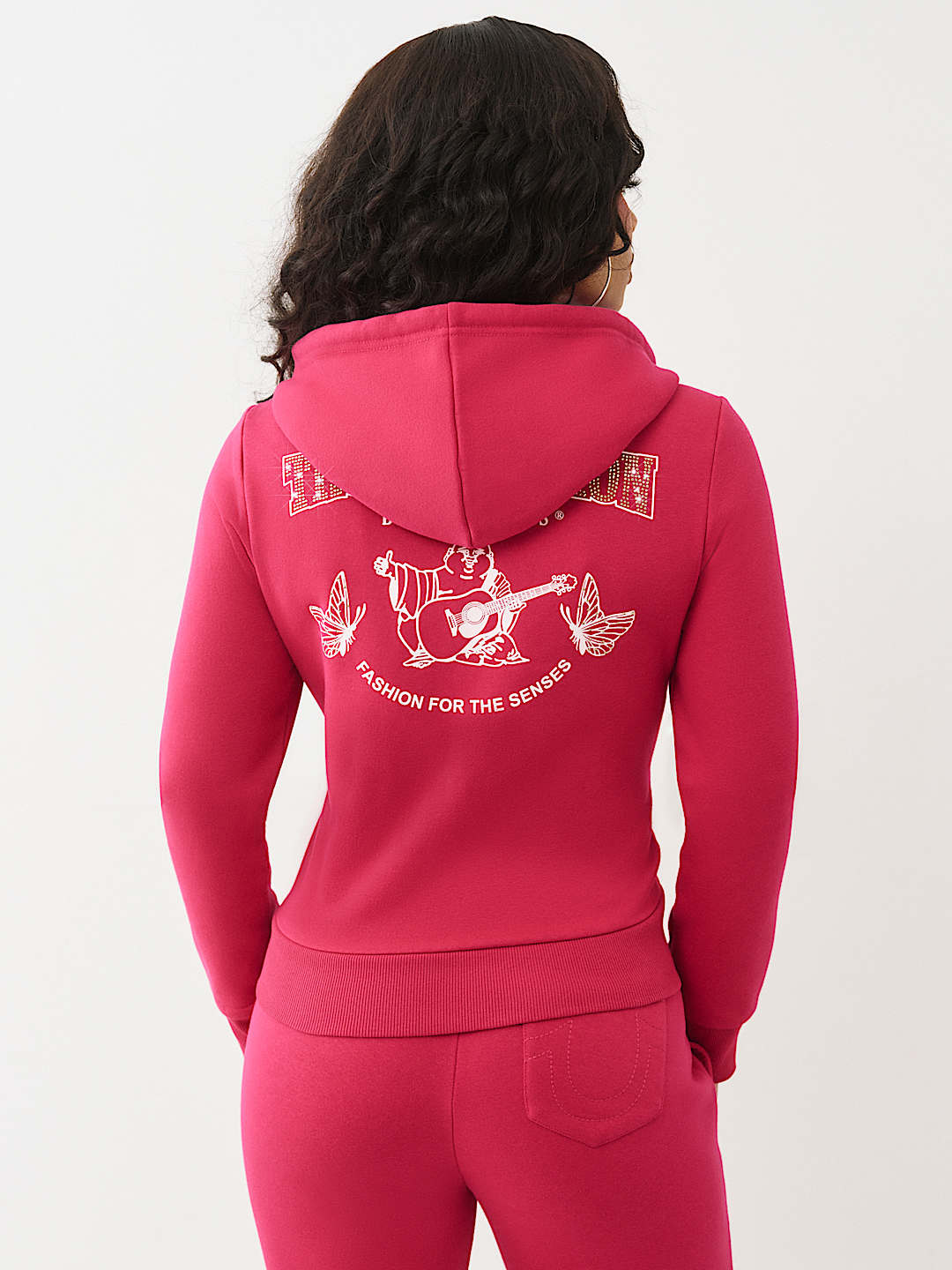 BUTTERFLY CRYSTAL LOGO ZIP HOODIE, image 6