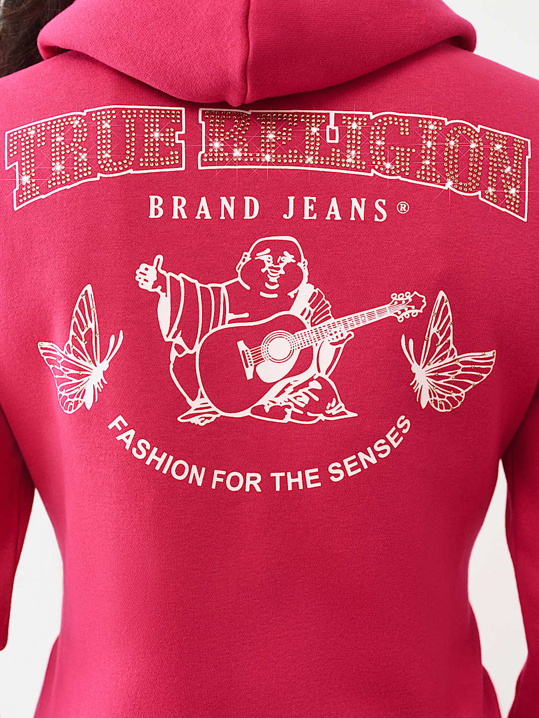 BUTTERFLY CRYSTAL LOGO ZIP HOODIE, image 1