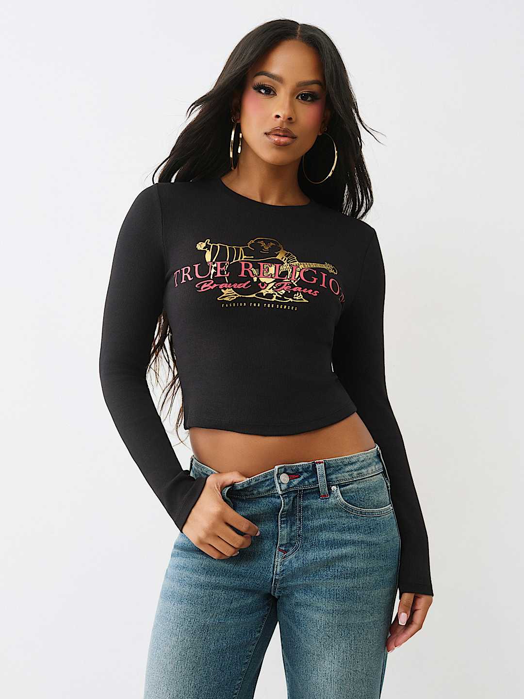 BUDDHA RIBBED LONG SLEEVE  BABY TEE, image 2