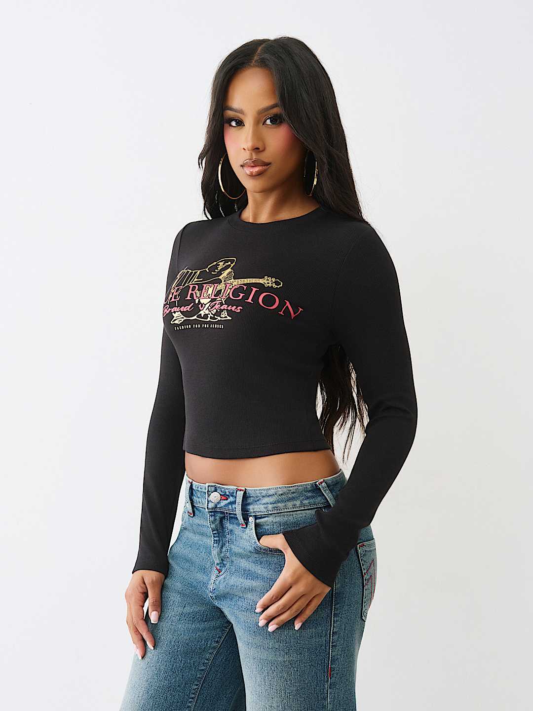 BUDDHA RIBBED LONG SLEEVE  BABY TEE, image 4