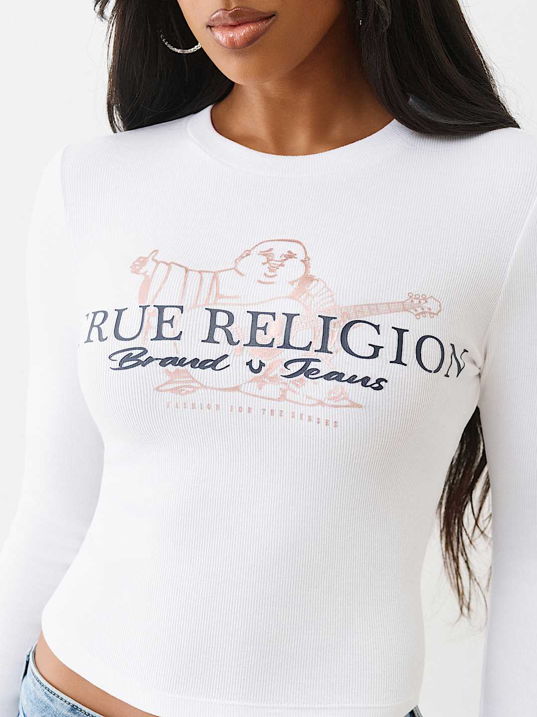 BUDDHA RIBBED LONG SLEEVE  BABY TEE, image 1