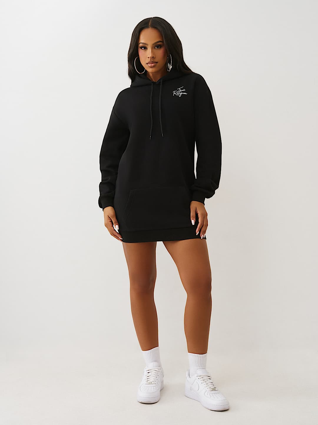 CRYSTAL HORSESHOE SCRIPT HOODIE DRESS, image 4