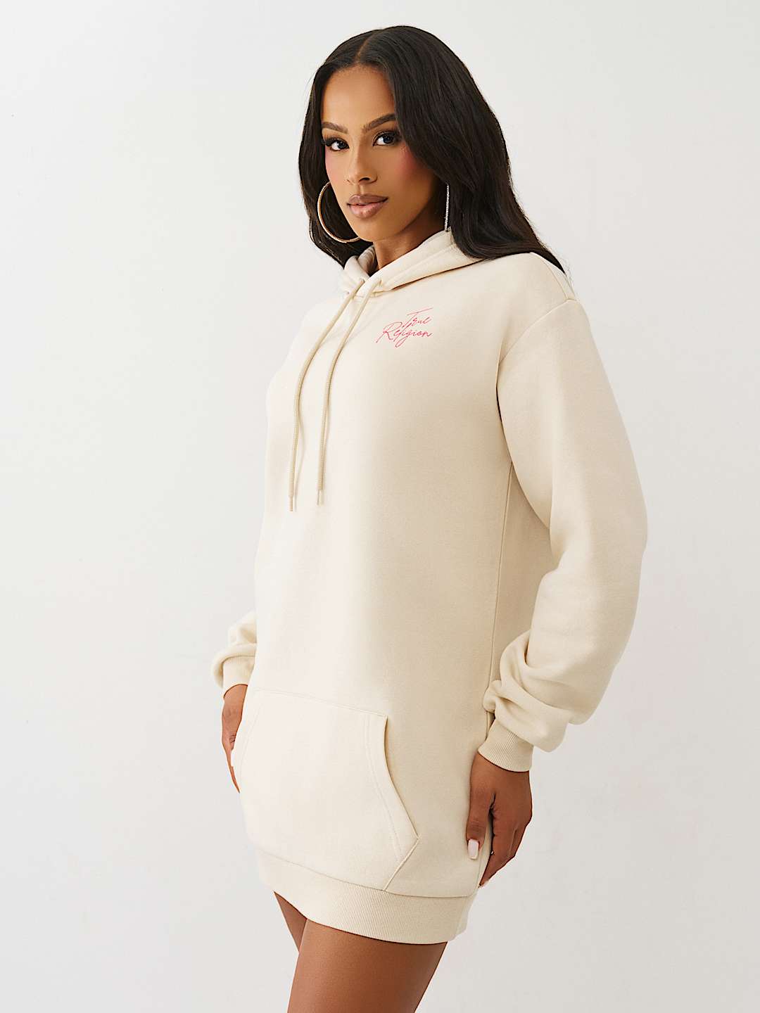 CRYSTAL HORSESHOE SCRIPT HOODIE DRESS, image 5