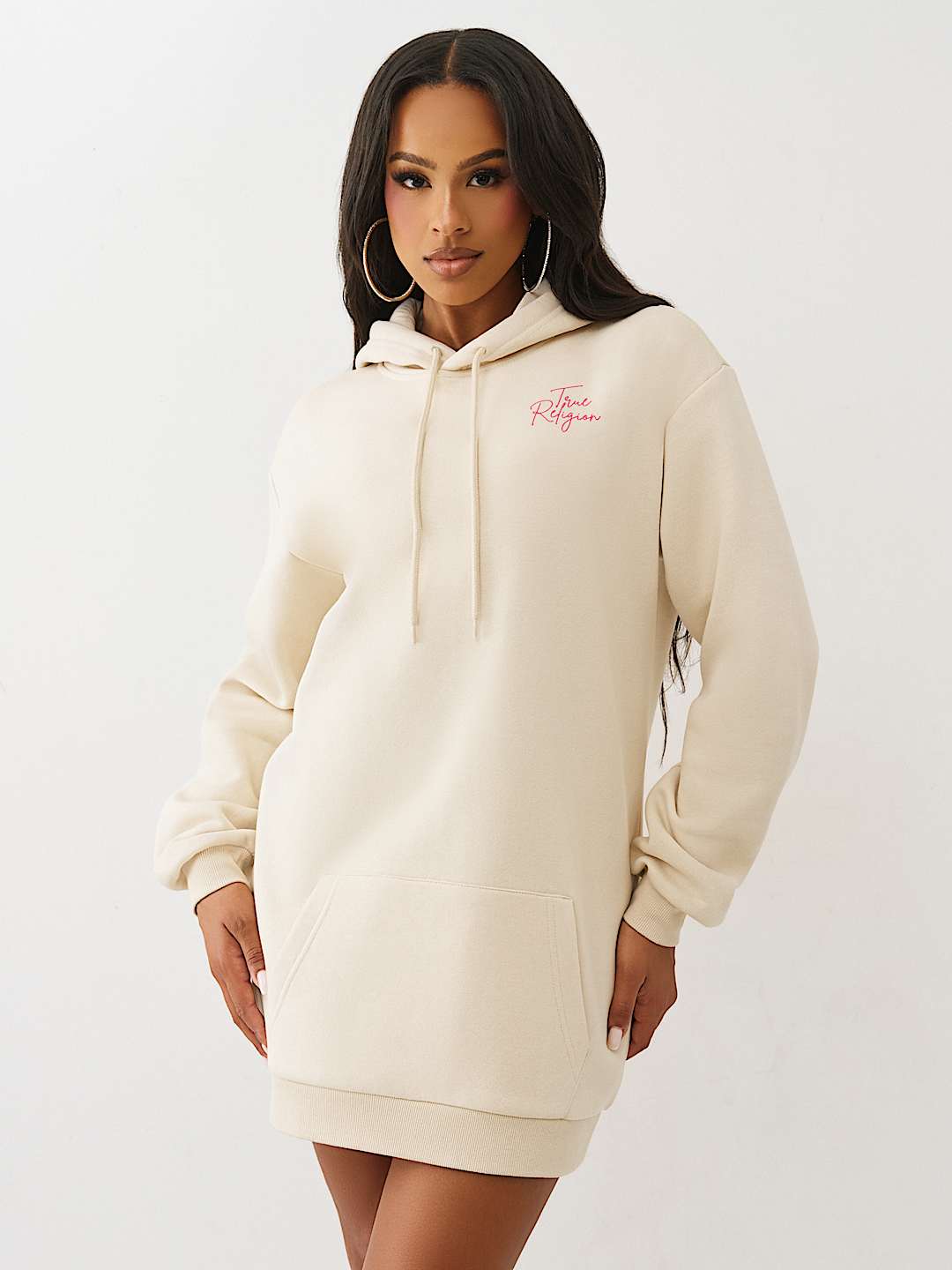 CRYSTAL HORSESHOE SCRIPT HOODIE DRESS, image 1