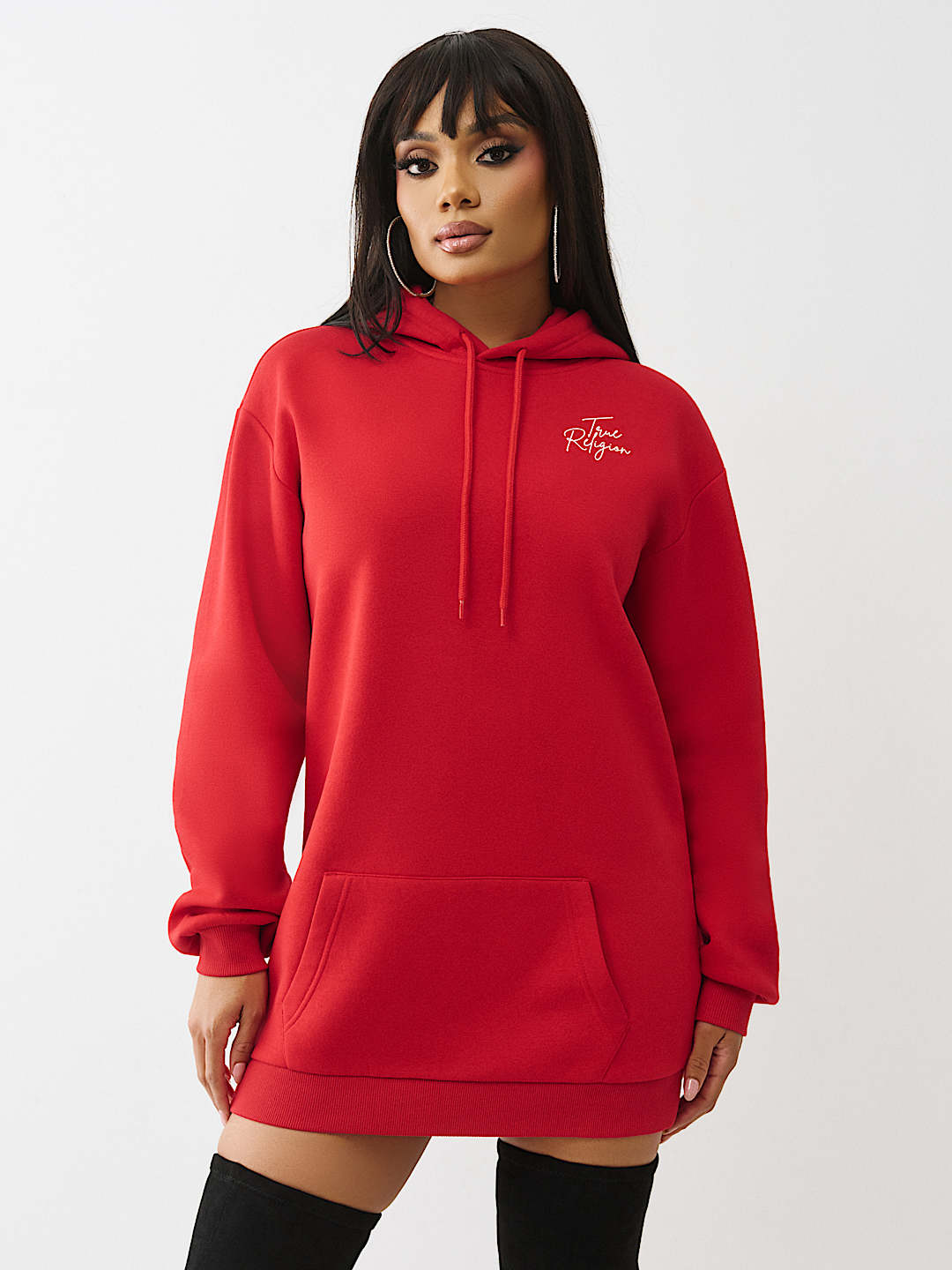 CRYSTAL HORSESHOE SCRIPT HOODIE DRESS, image 1