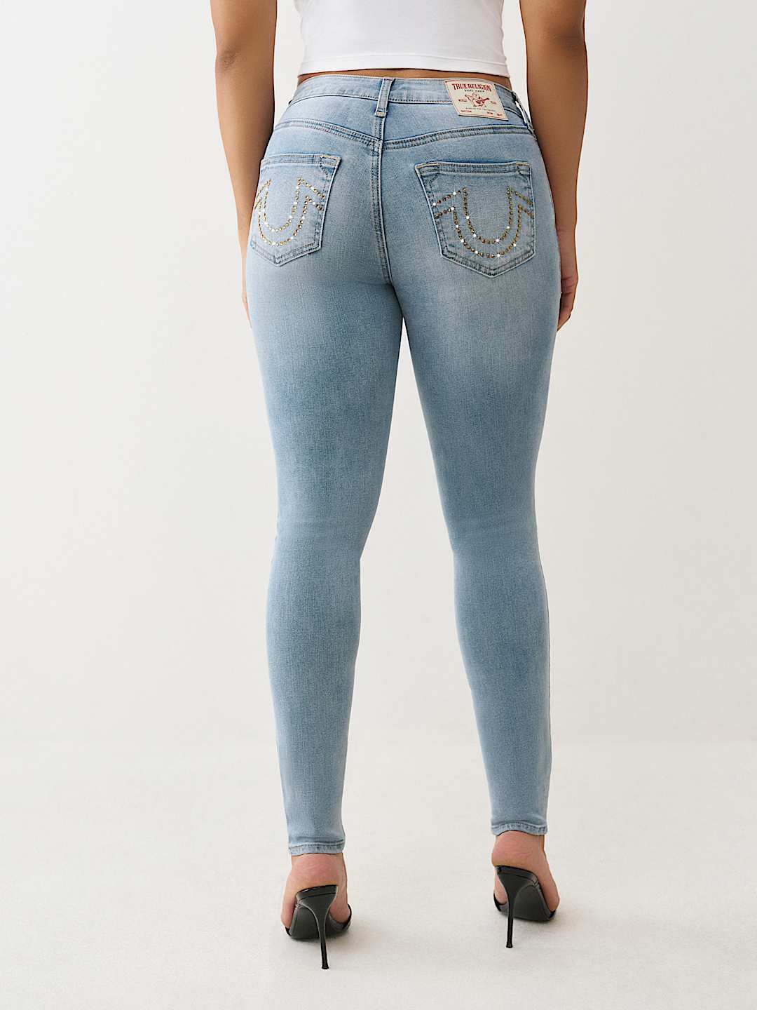 JENNIE MID RISE CRYSTAL CURVY SKINNY JEAN, image 5