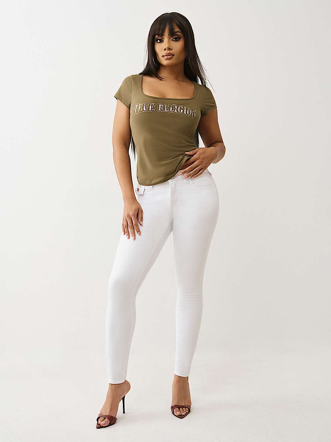 JENNIE BIG T LUREX HORSESHOE CURVY SKINNY JEAN, image 2