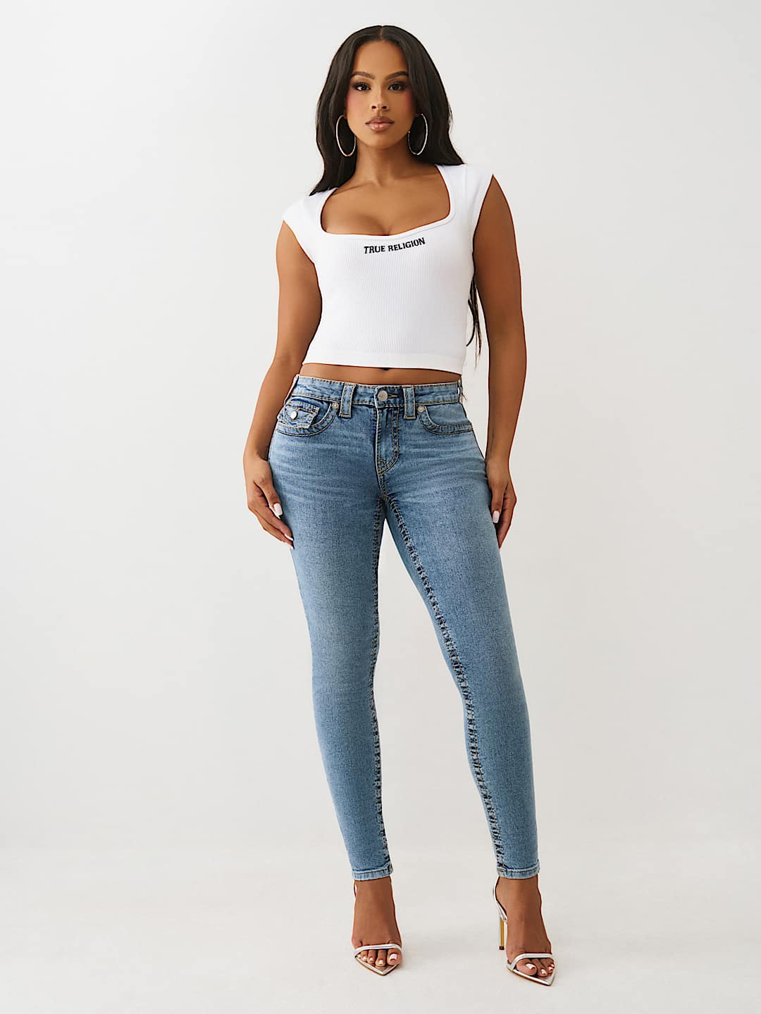 JENNIE MID RISE BIG T SKINNY JEAN, image 2