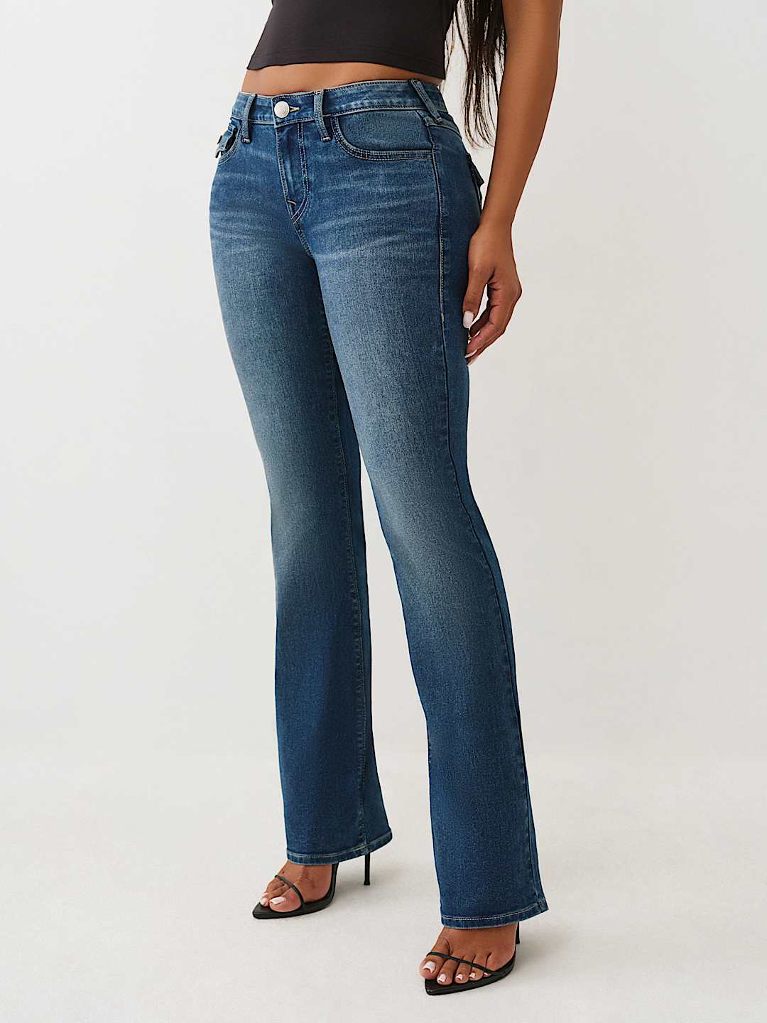 BECCA MID RISE FLAP BOOTCUT JEAN, image 3
