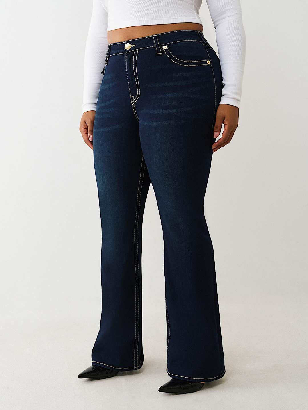 PLUS BECCA MID RISE BIG T BOOTCUT JEAN, image 4