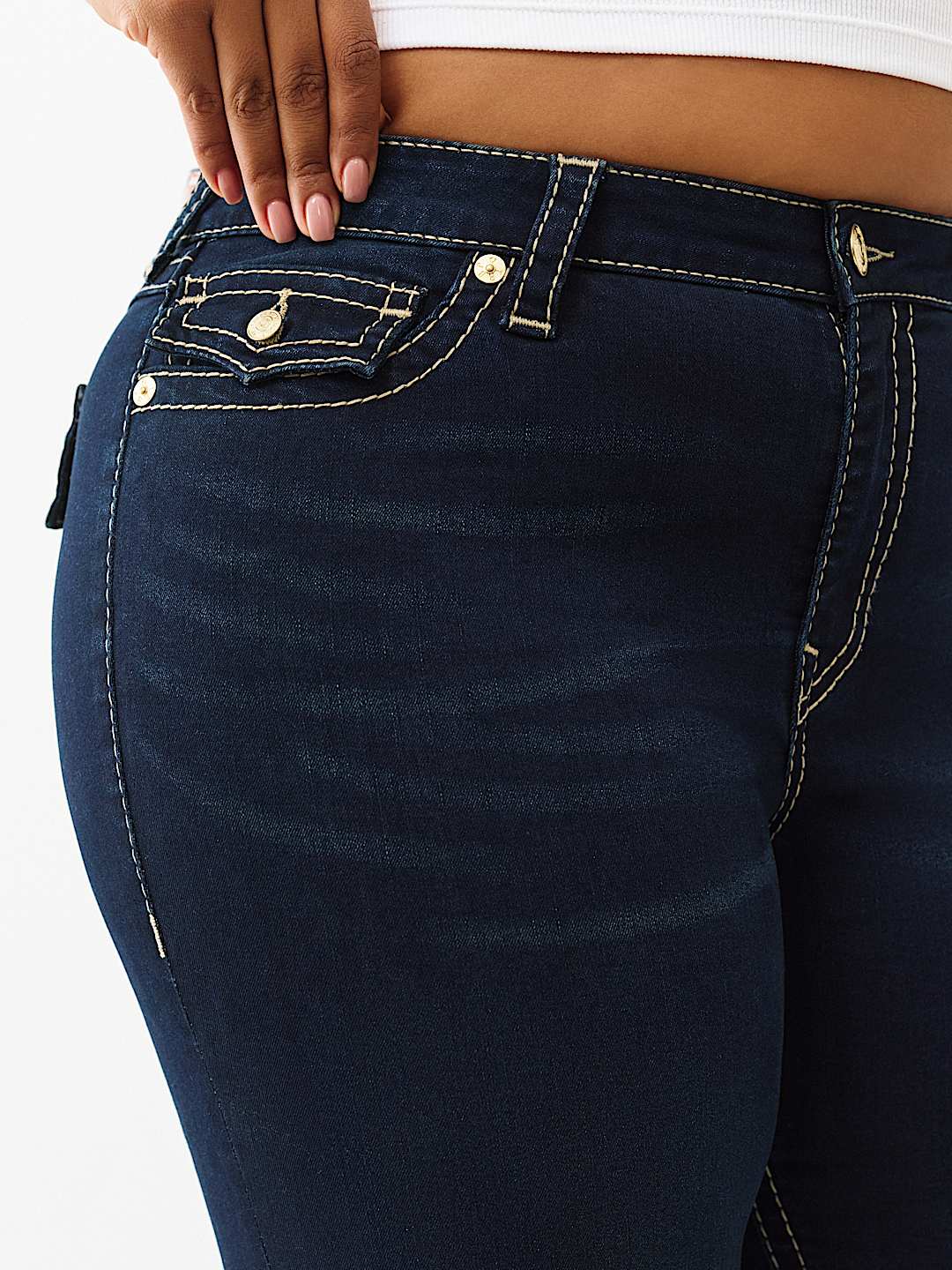 PLUS BECCA MID RISE BIG T BOOTCUT JEAN, image 6