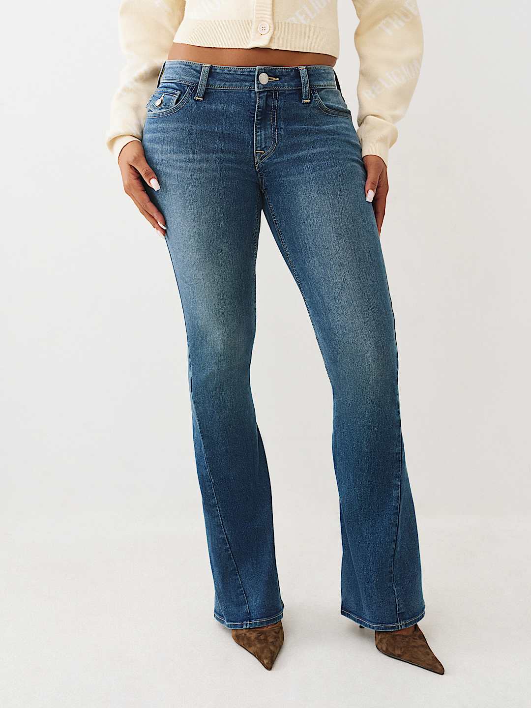 JOEY MID RISE FLAP FLARE JEAN, image 1