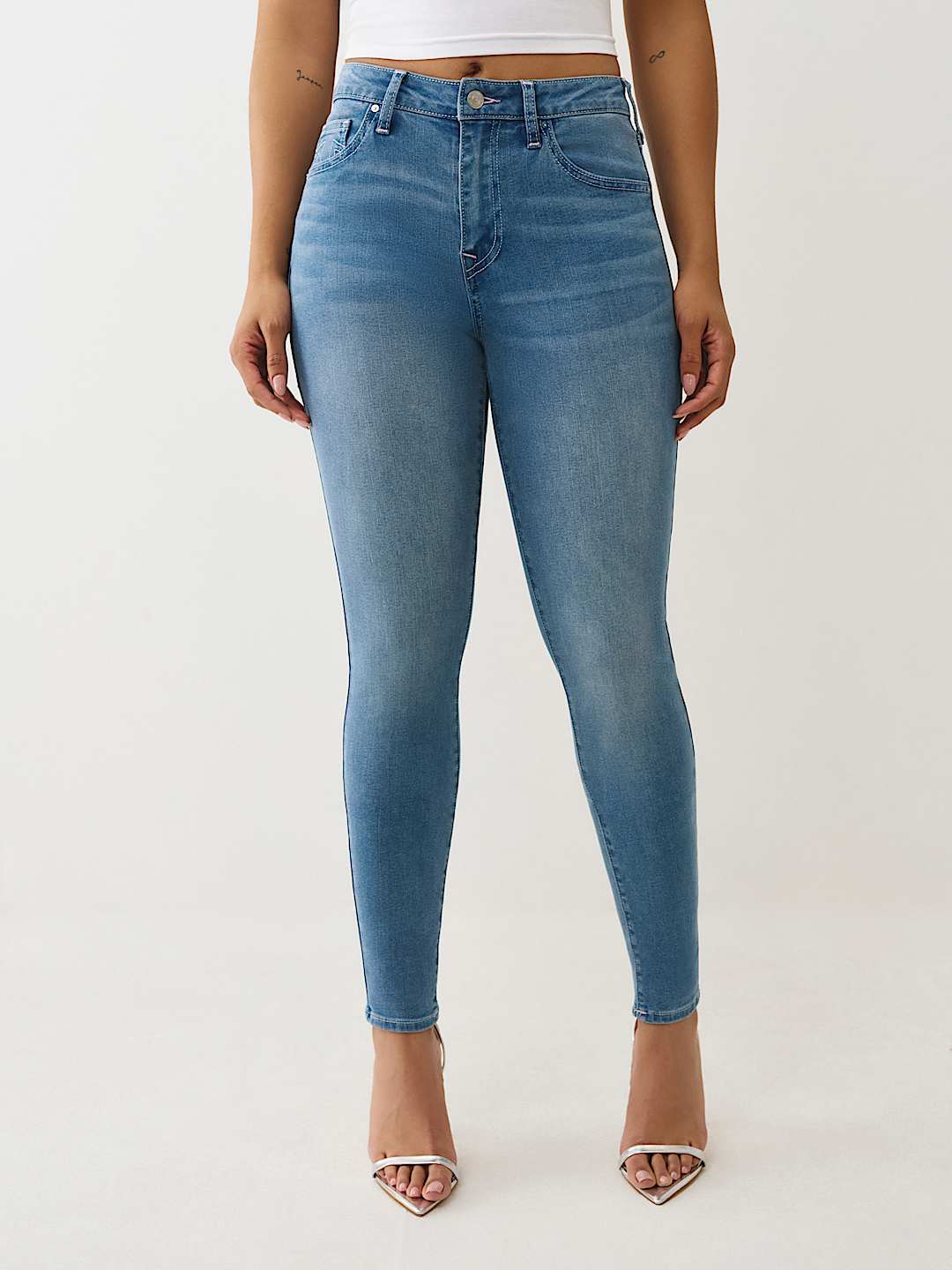 HALLE HIGH RISE CRYSTAL SUPER SKINNY JEAN , image 2