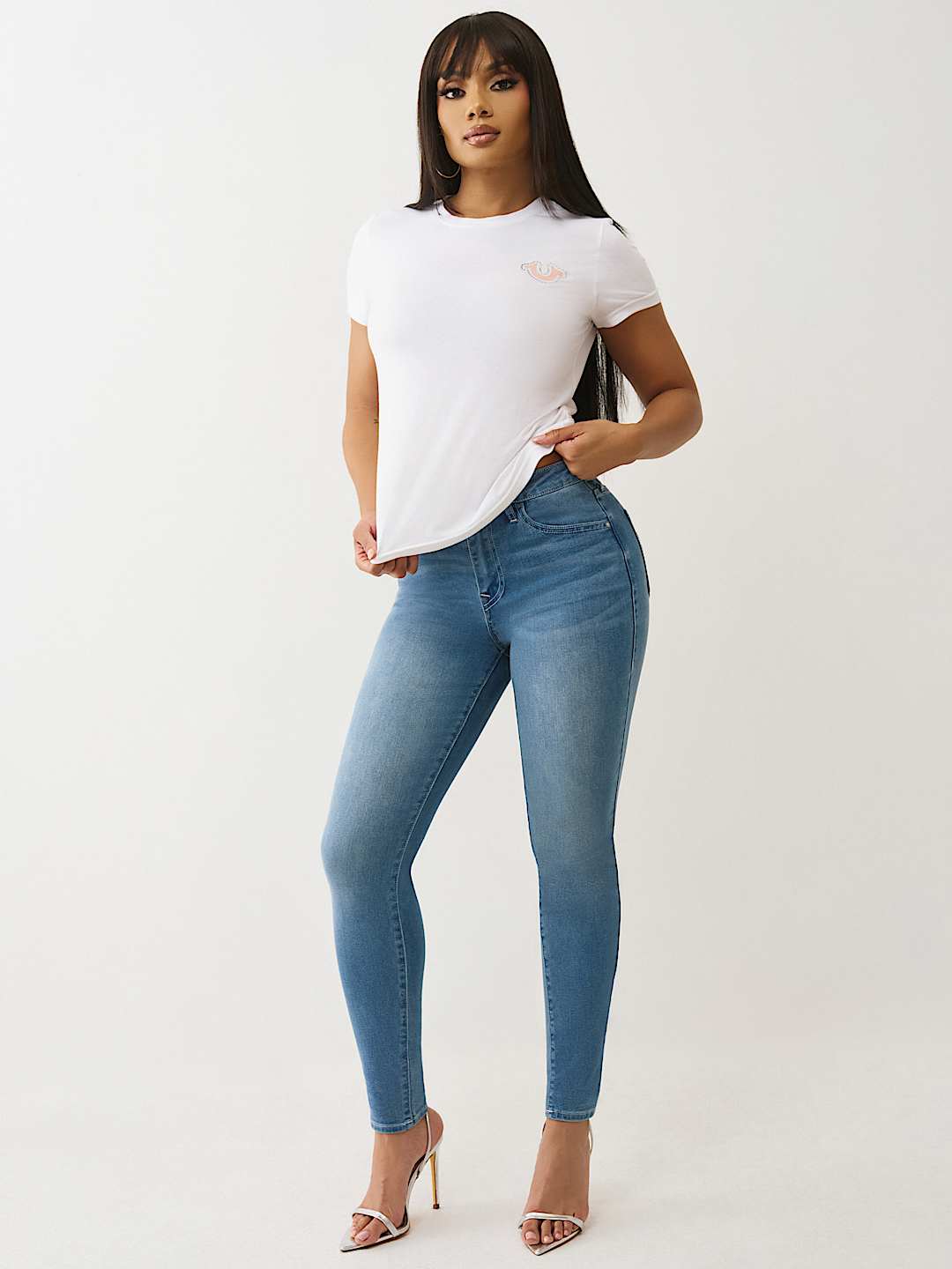 HALLE HIGH RISE CRYSTAL SUPER SKINNY JEAN , image 3