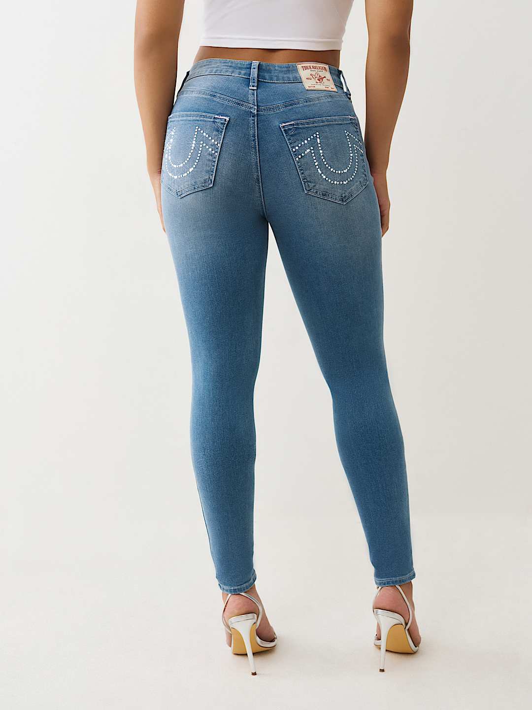 HALLE HIGH RISE CRYSTAL SUPER SKINNY JEAN , image 5