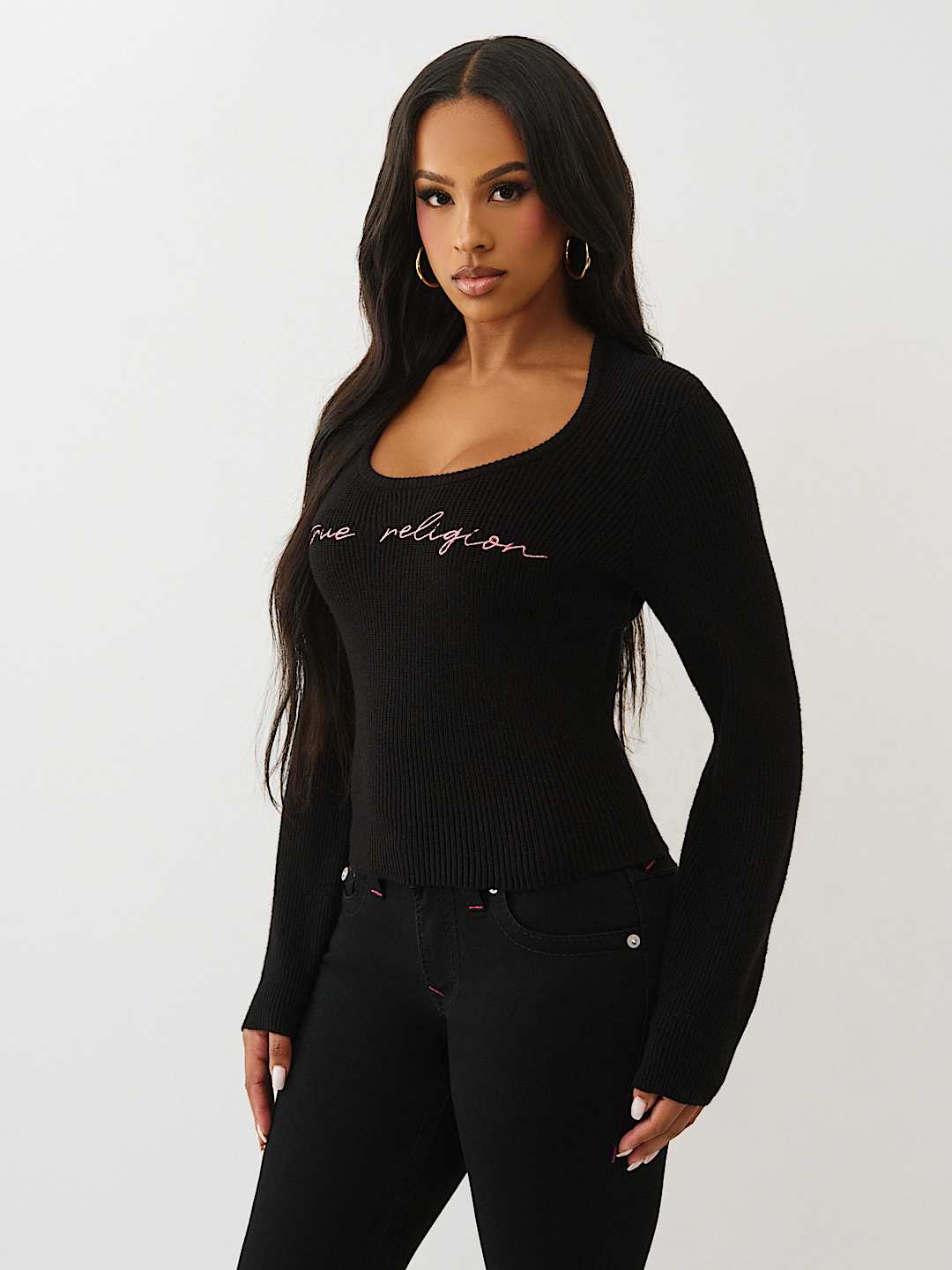 RIBBED SQUARE NECK SWEATER, image 4