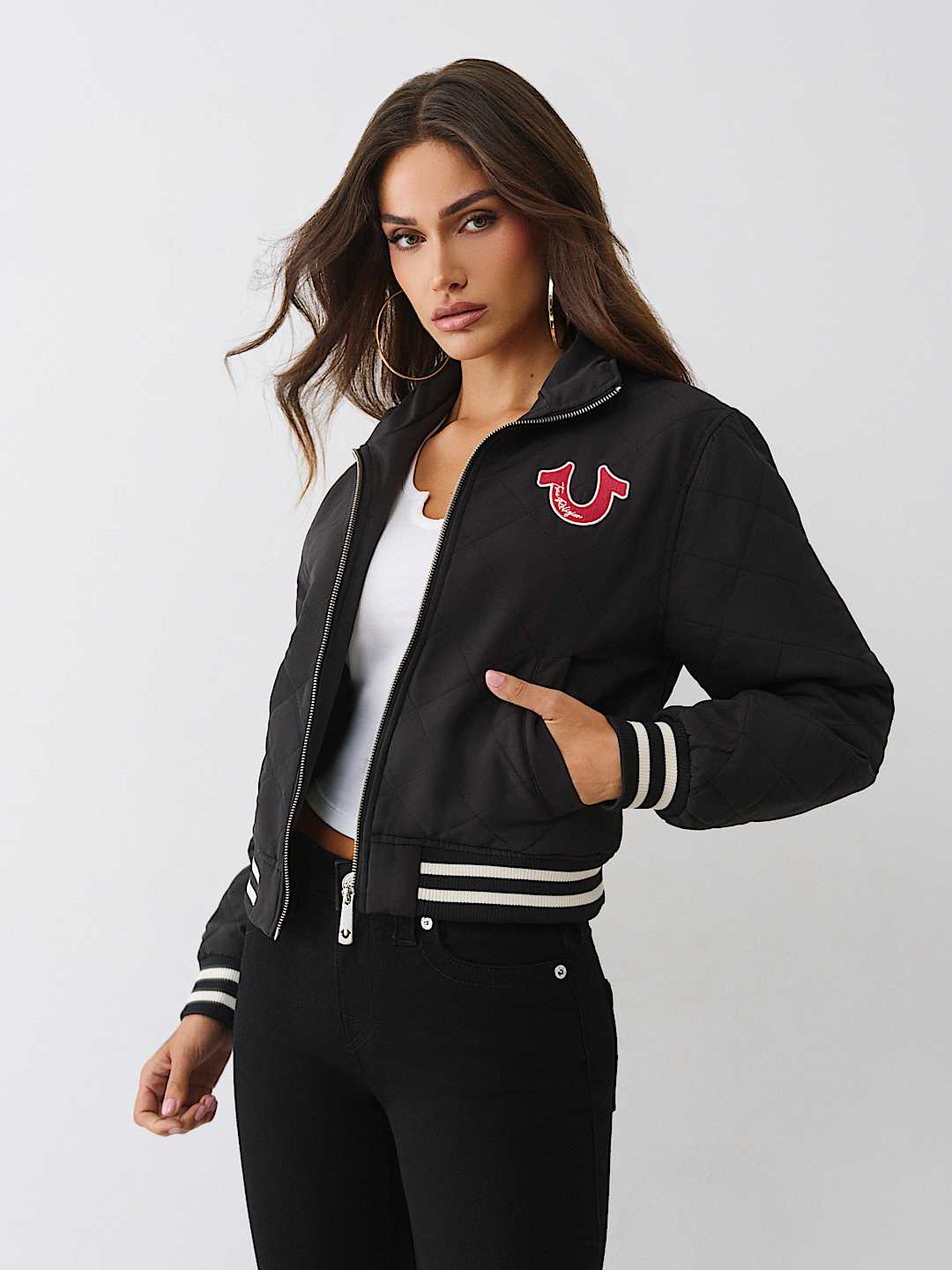 HORSESHOE QUILTED BOMBER JACKET, image 4