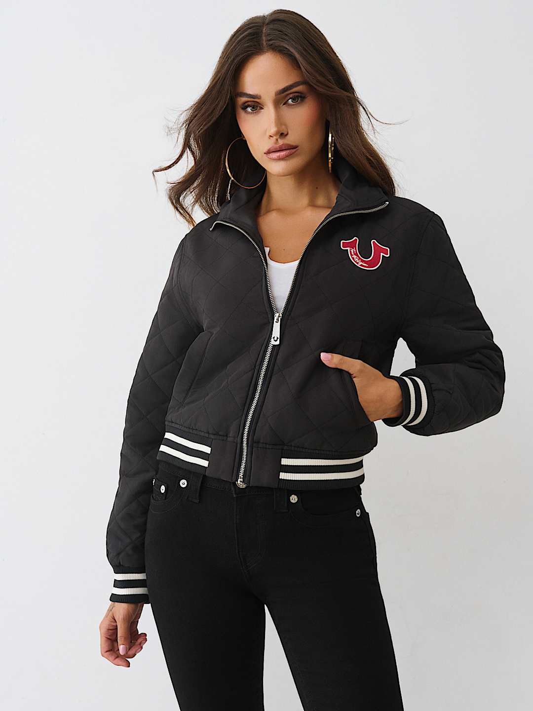 HORSESHOE QUILTED BOMBER JACKET, image 1