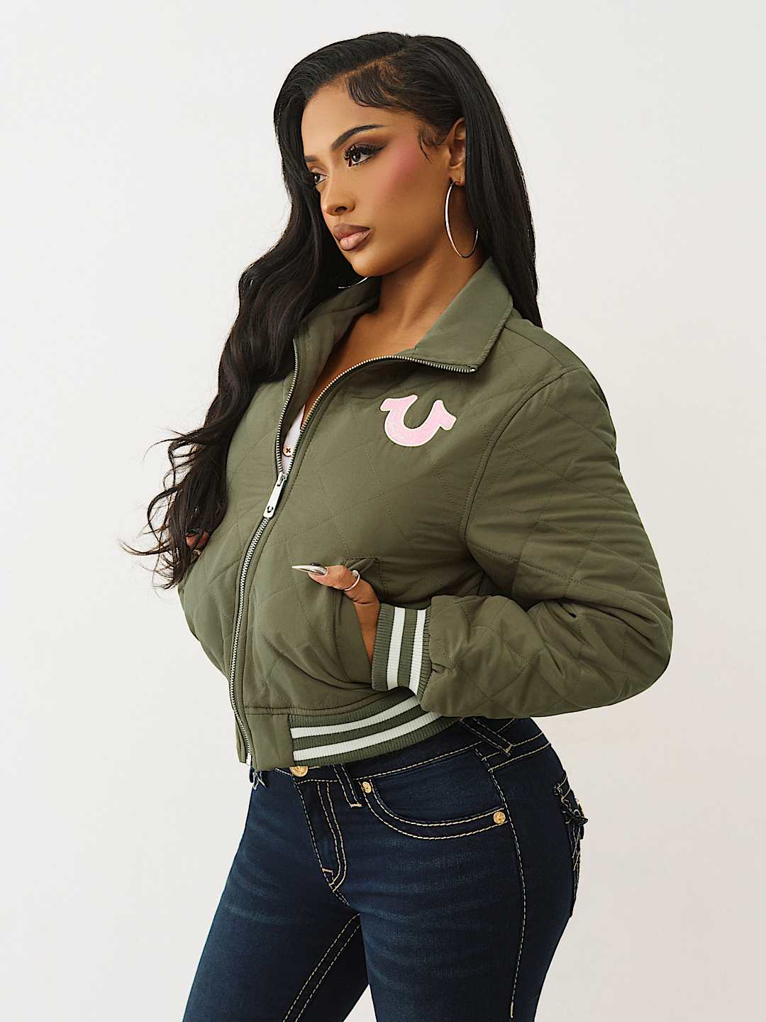 HORSESHOE QUILTED BOMBER JACKET, image 4