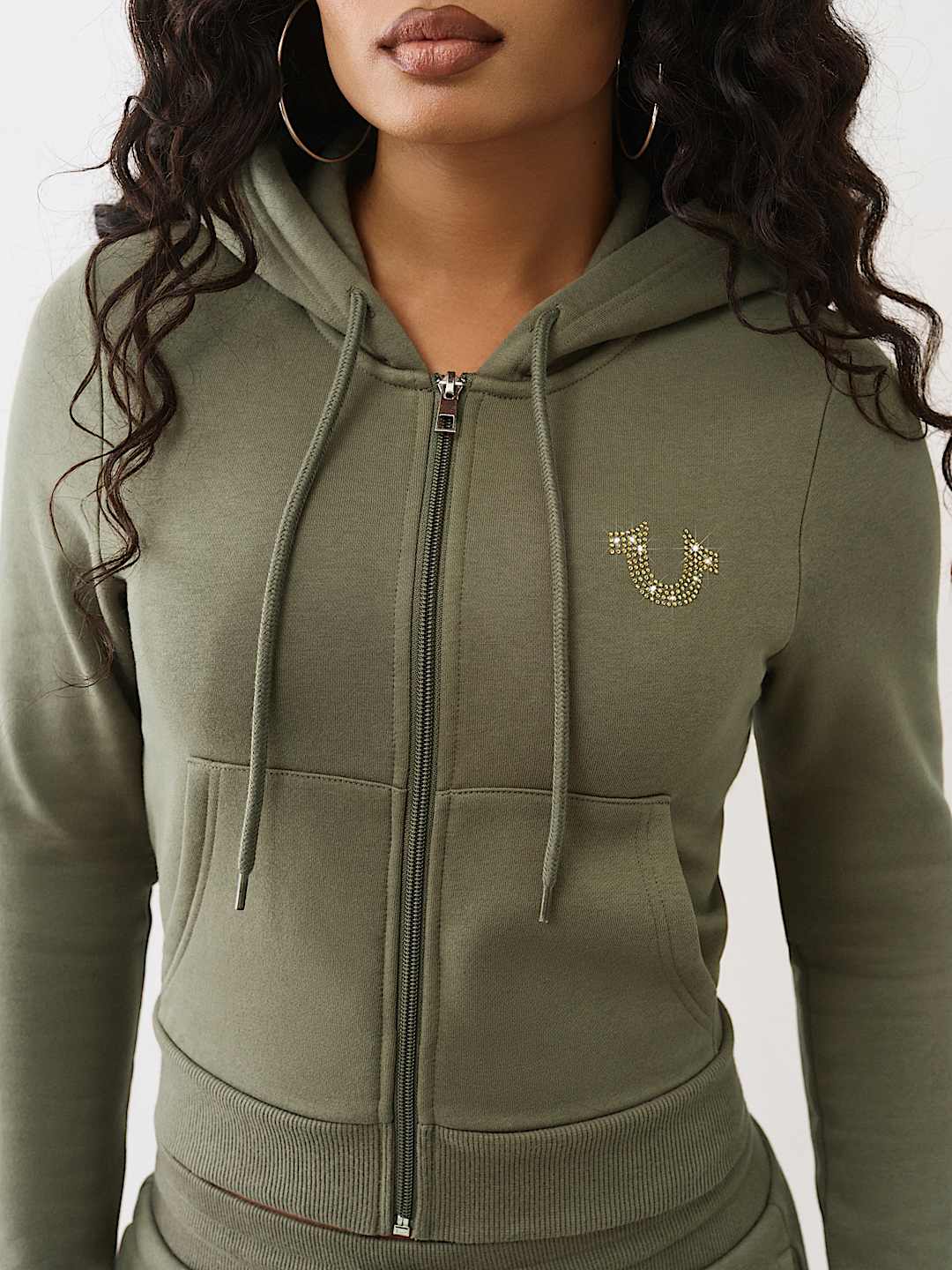 TIGER LOGO SHRUNKEN ZIP HOODIE, image 5