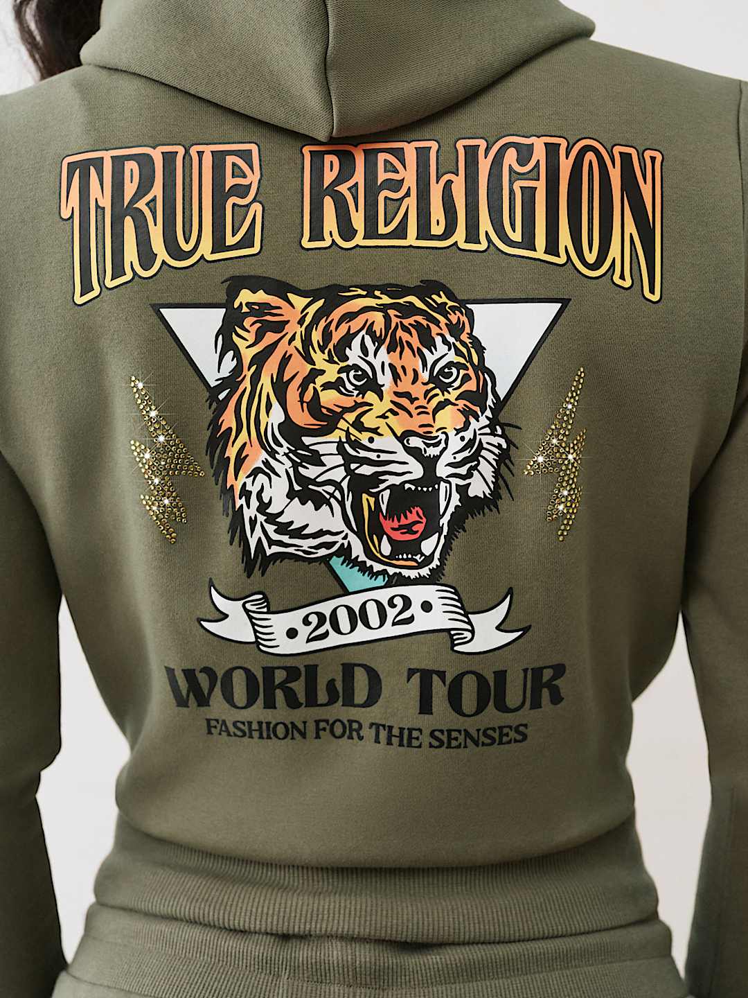 TIGER LOGO SHRUNKEN ZIP HOODIE, image 1