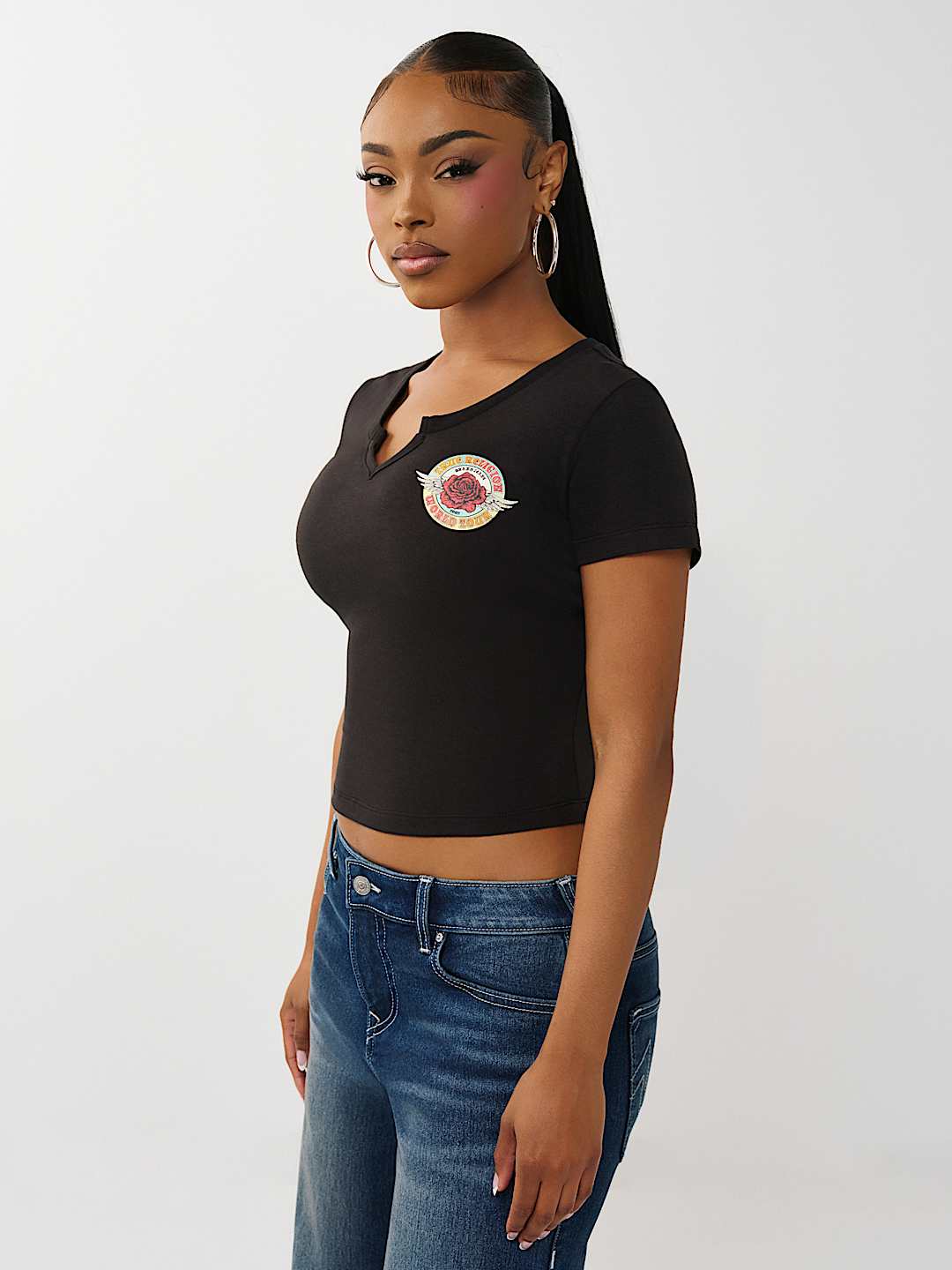 ROSE NOTCH BABY TEE, image 4