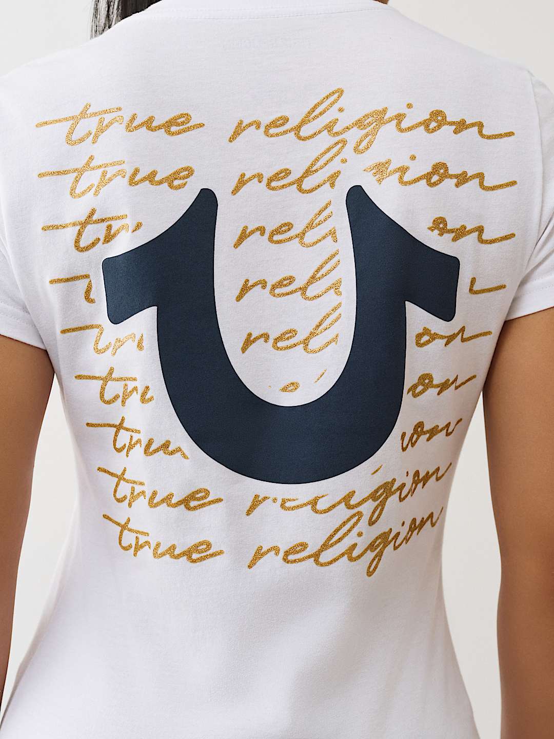 SCRIPT LOGO V NECK TEE, image 1