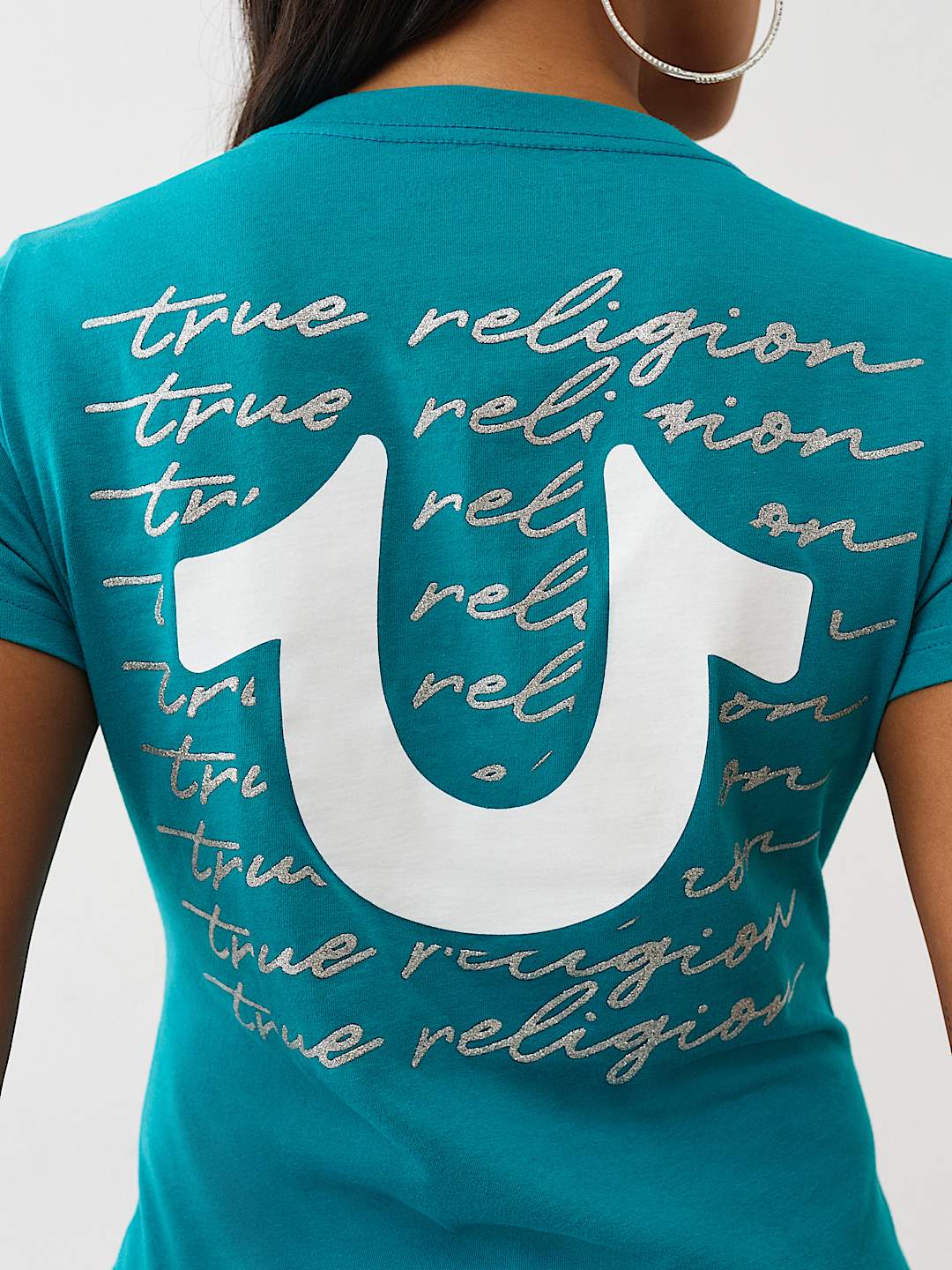 SCRIPT LOGO V NECK TEE, image 1