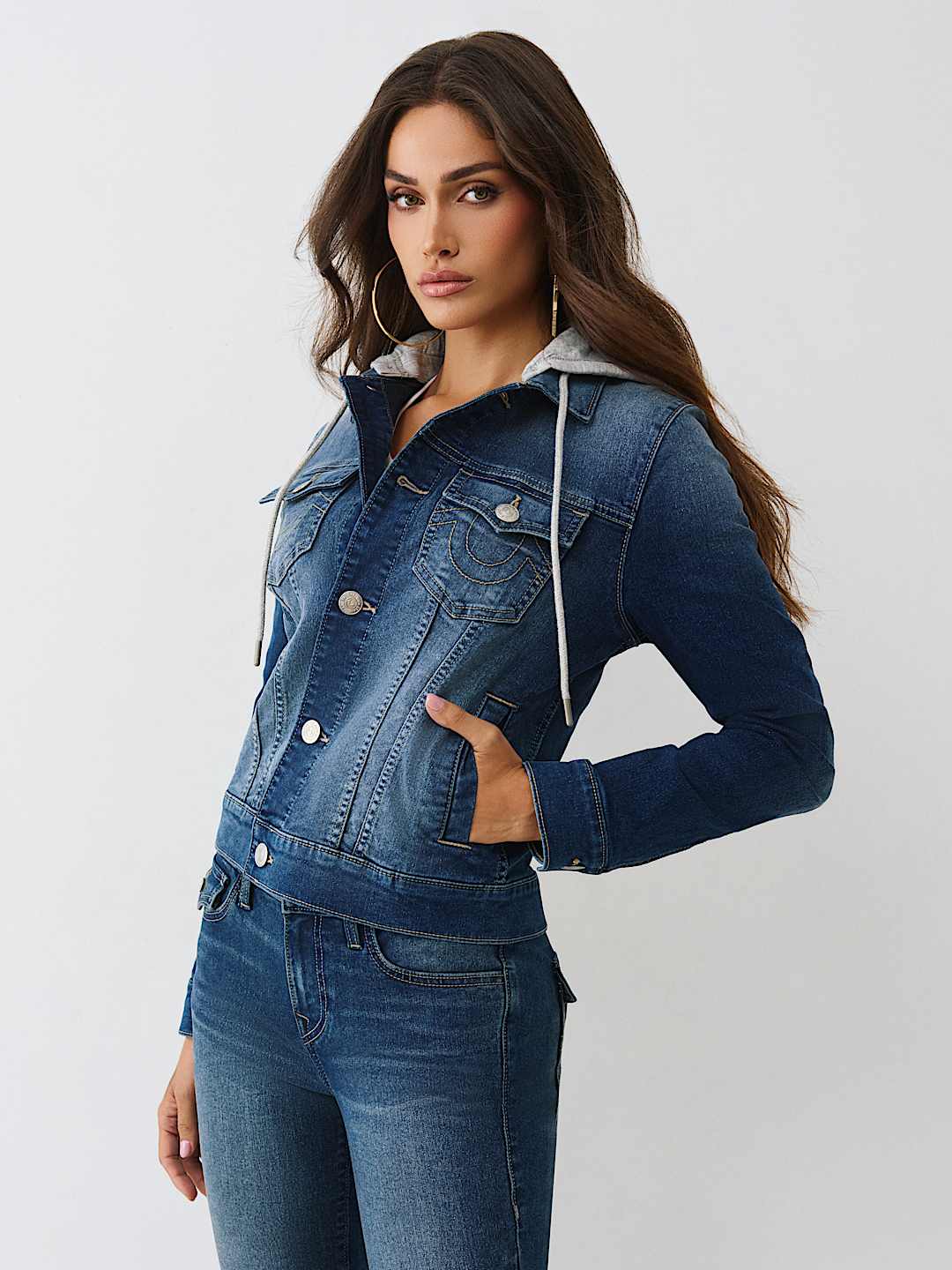 CHAQUETA DE MEZCLILLA CON CAPUCHA, image 4