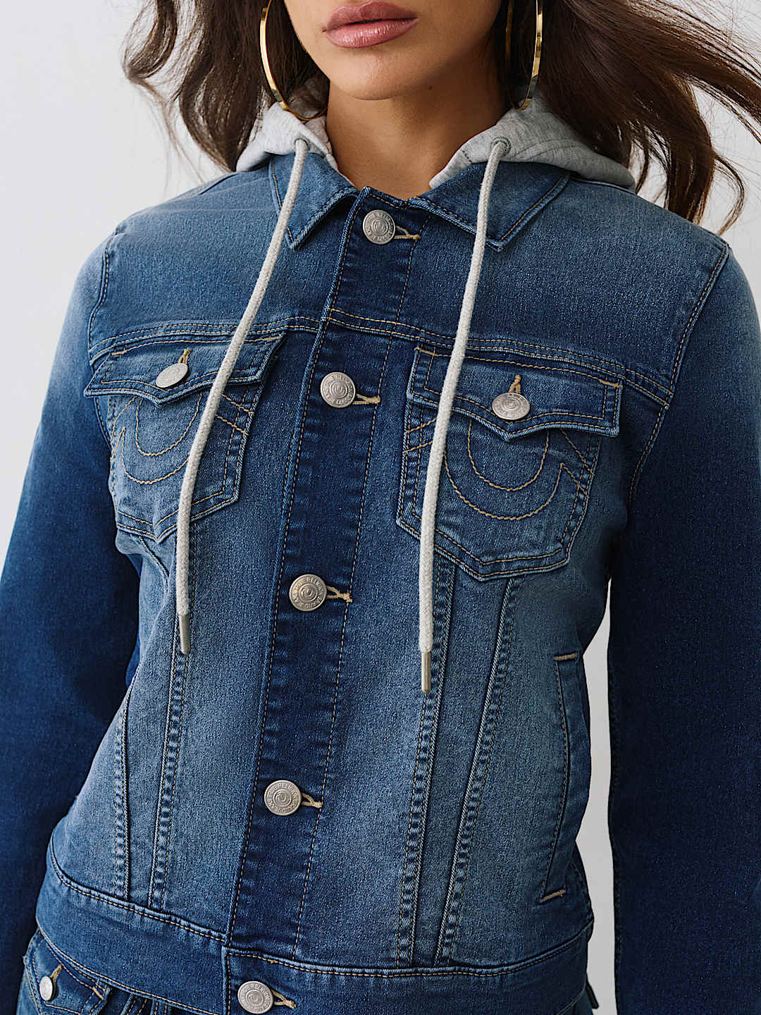 CHAQUETA DE MEZCLILLA CON CAPUCHA, image 7