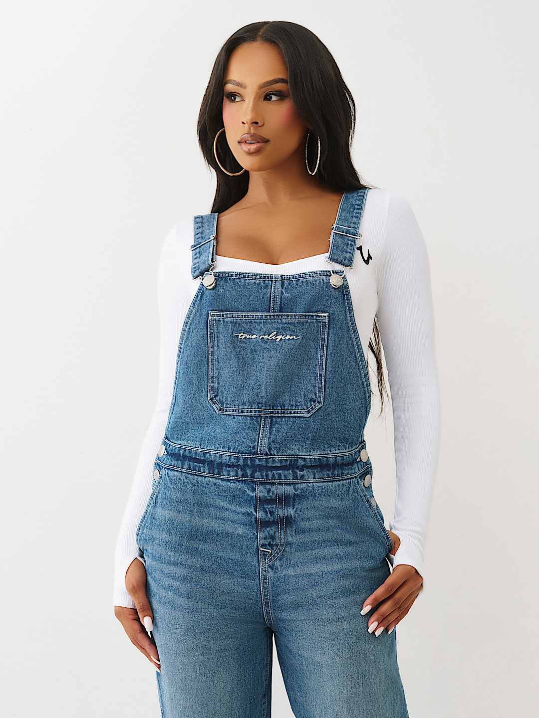 STRAIGHT LEG DENIM OVERALL, image 2