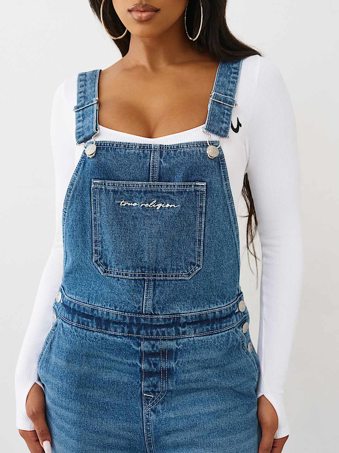 STRAIGHT LEG DENIM OVERALL, image 3