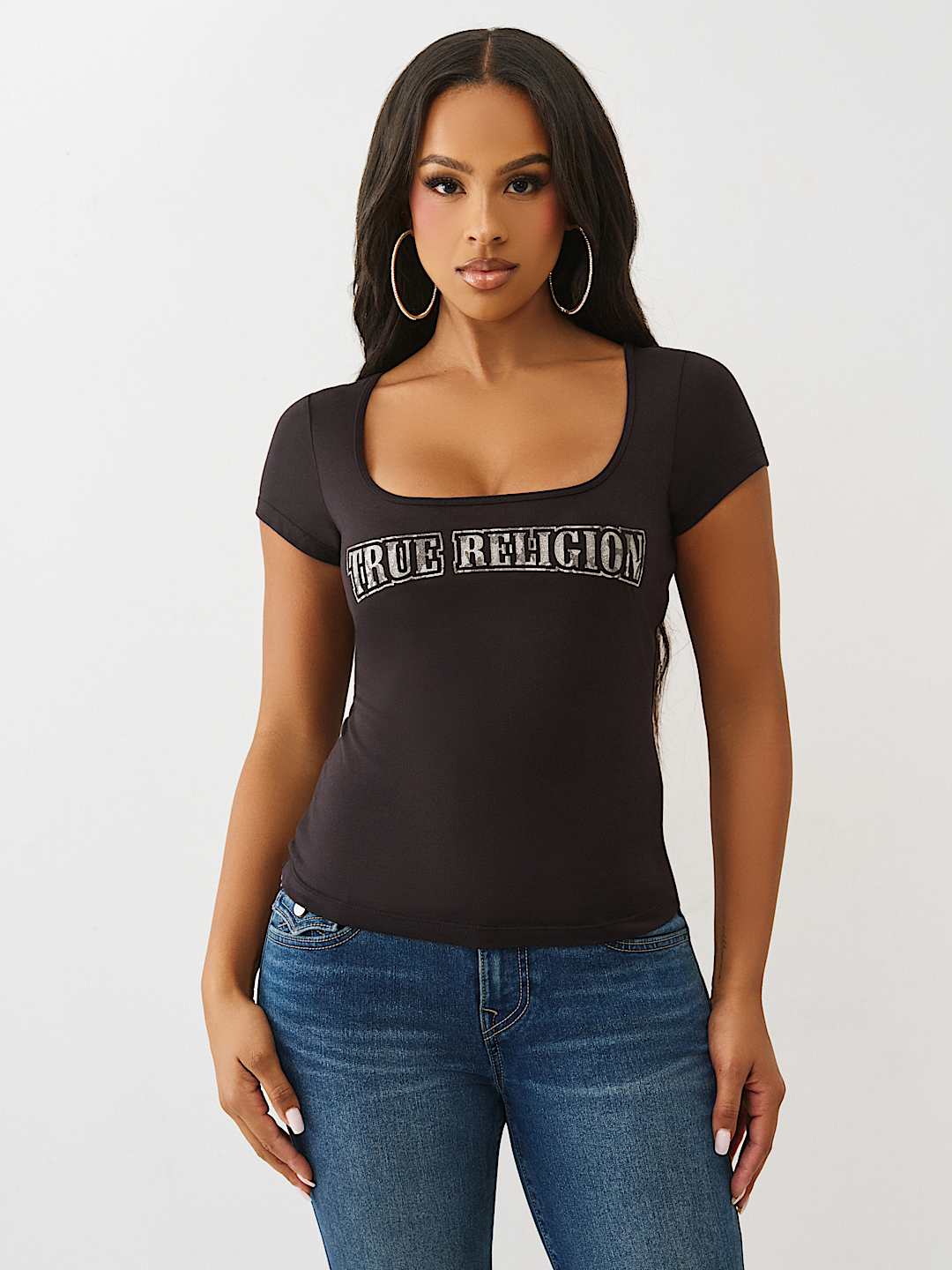 CAMO LOGO SQUARE NECK TOP, image 2