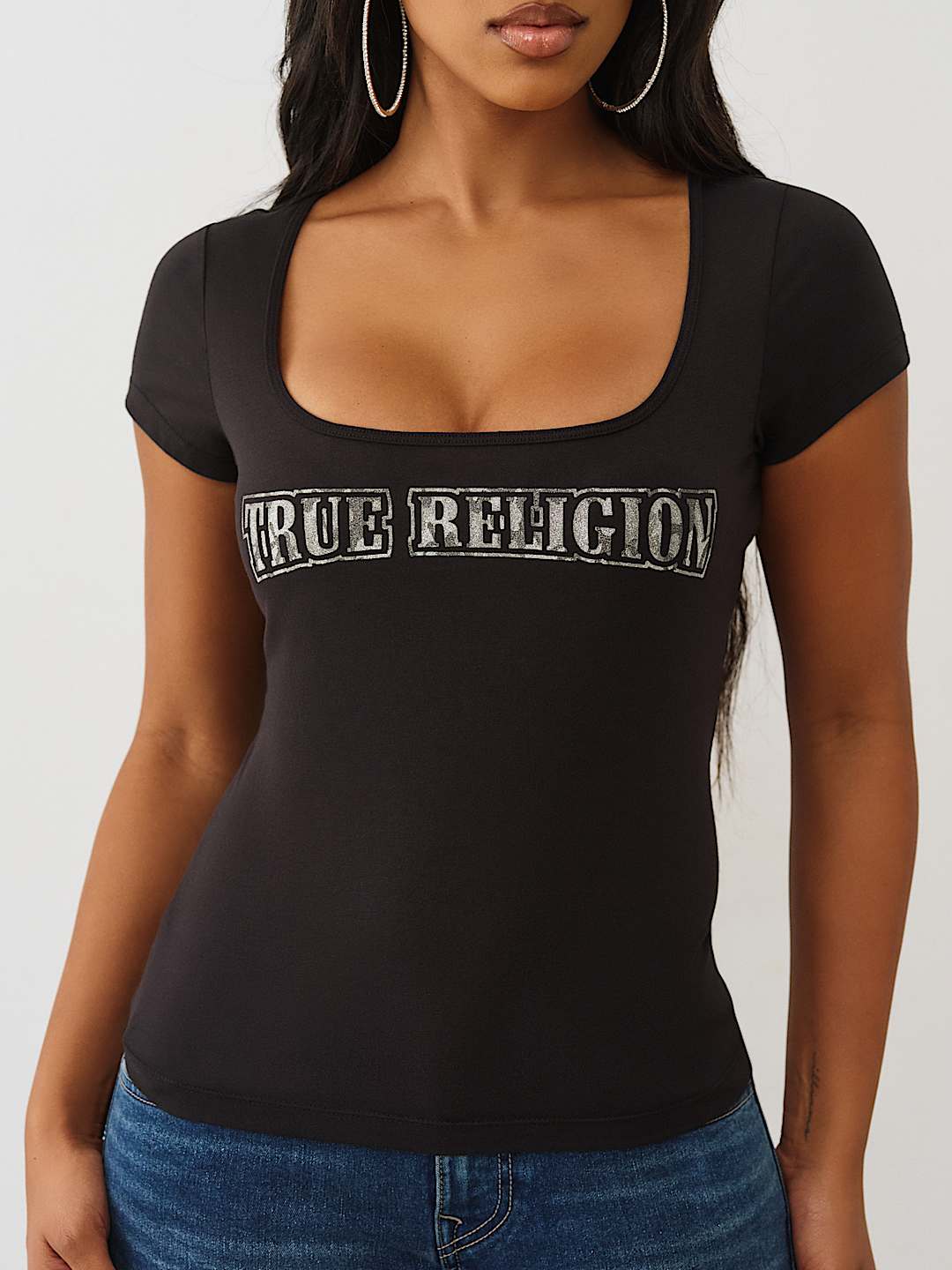 CAMO LOGO SQUARE NECK TOP, image 1