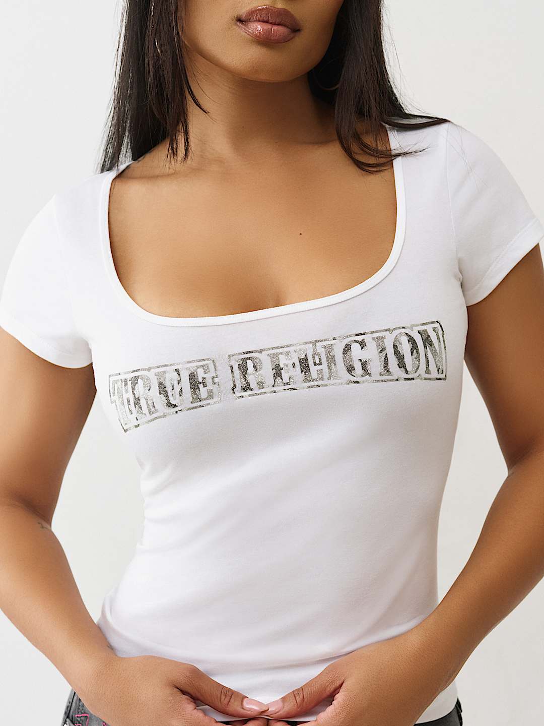 CAMO LOGO SQUARE NECK TOP, image 1