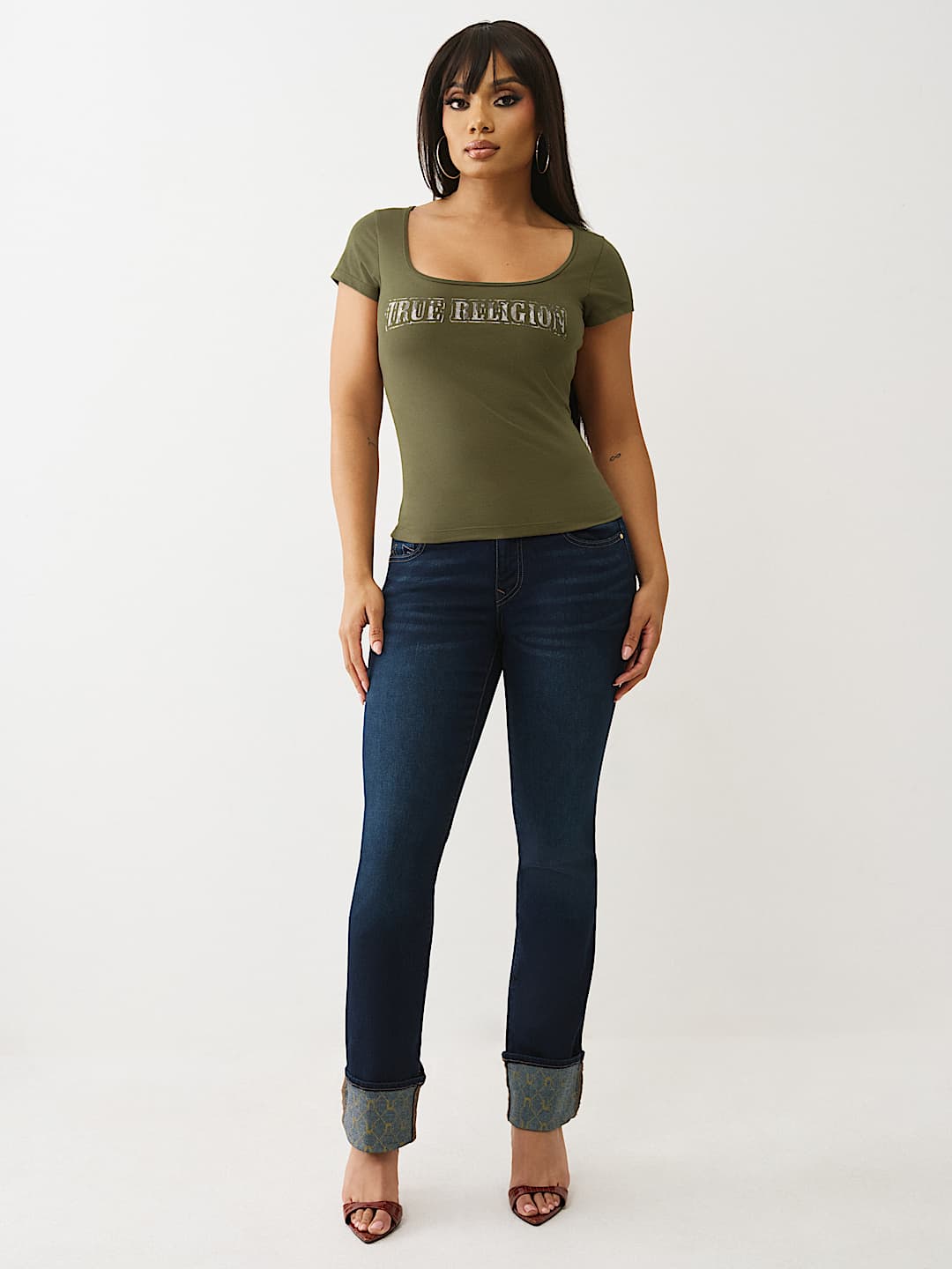 CAMO LOGO SQUARE NECK TOP, image 3