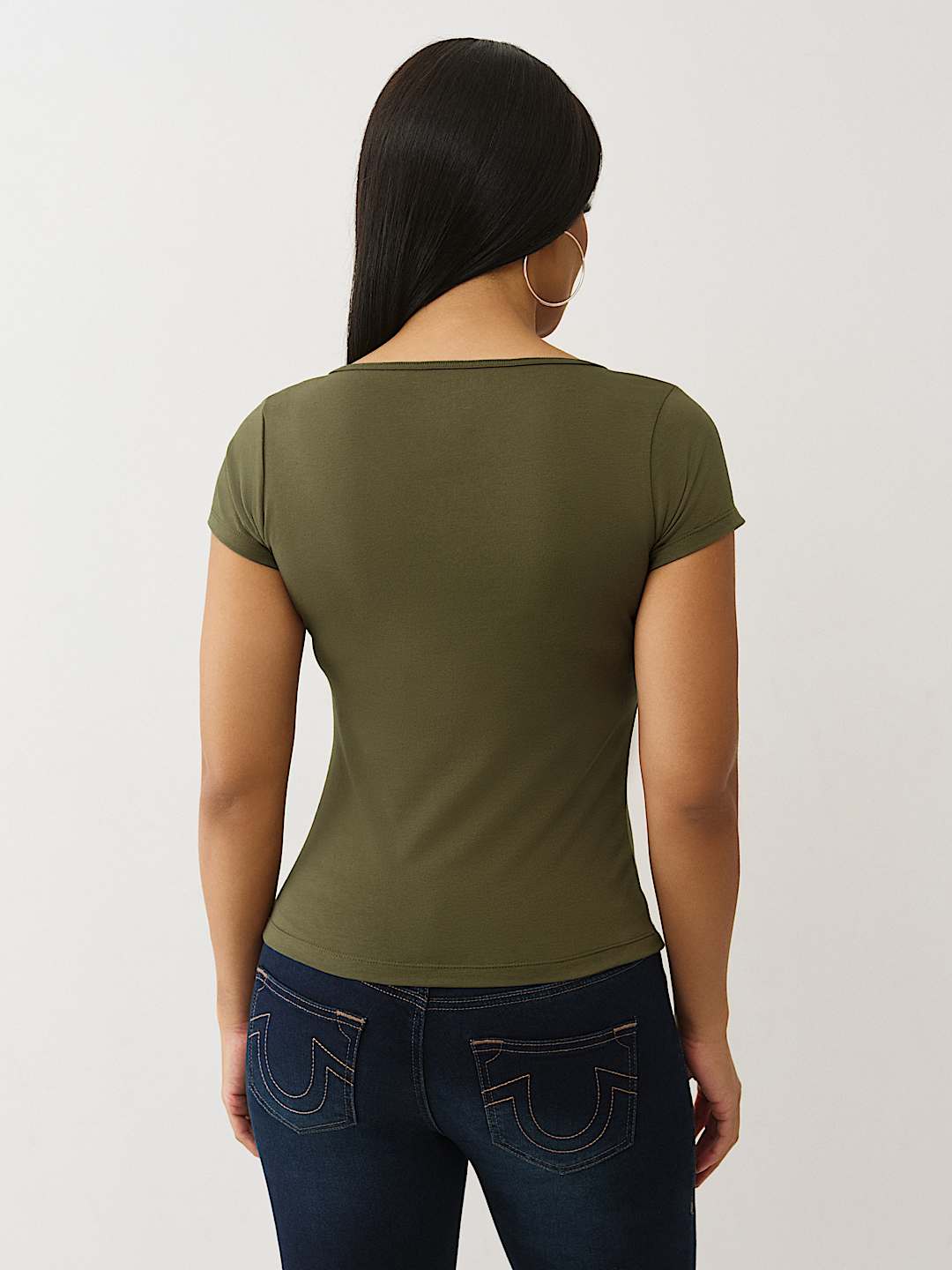 CAMO LOGO SQUARE NECK TOP, image 5