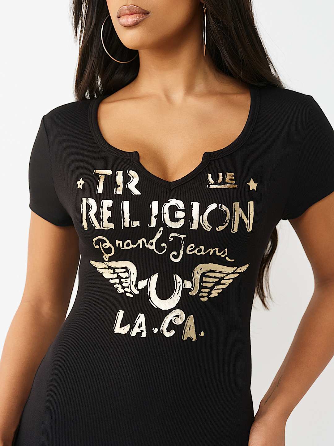 LOGO WING NOTCH NECK DRESS, image 3