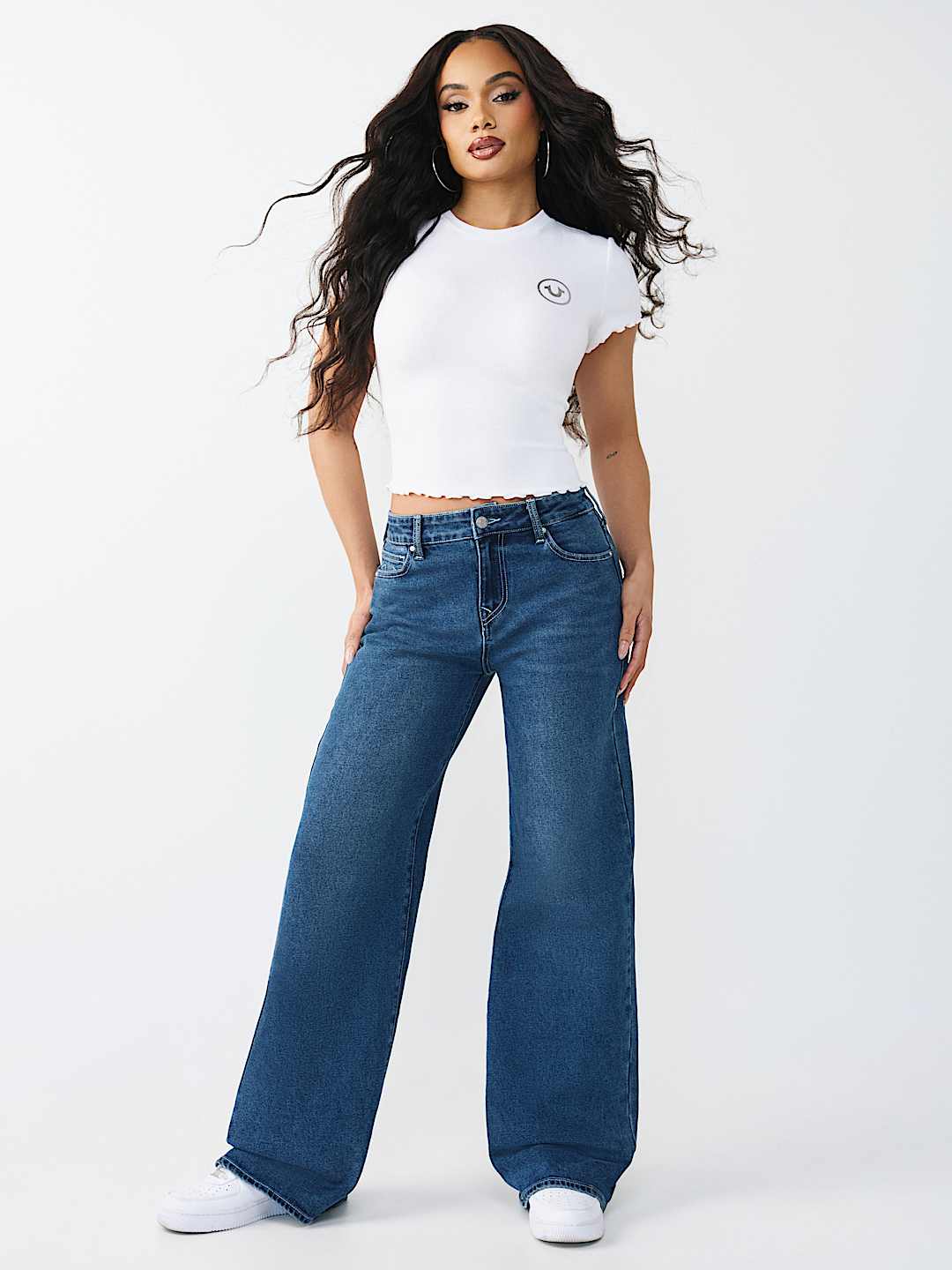 ROSE LOGO LETTUCE HEM RIBBED BABY TEE , image 3