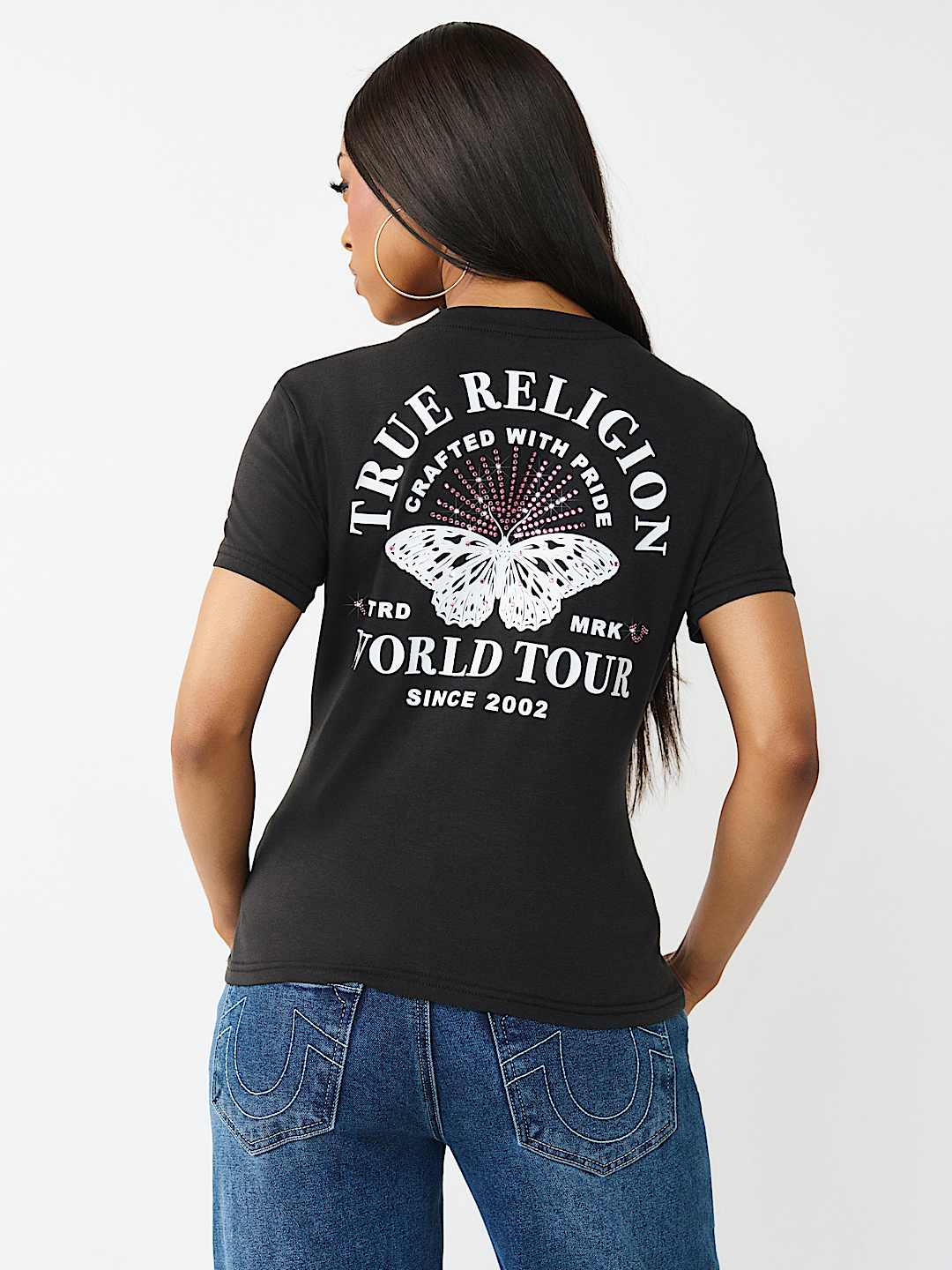 BUTTERFLY LOGO V-NECK TEE, image 6