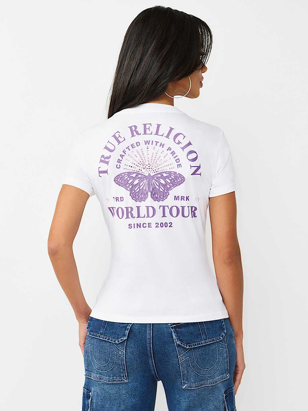 BUTTERFLY LOGO V-NECK TEE, image 6