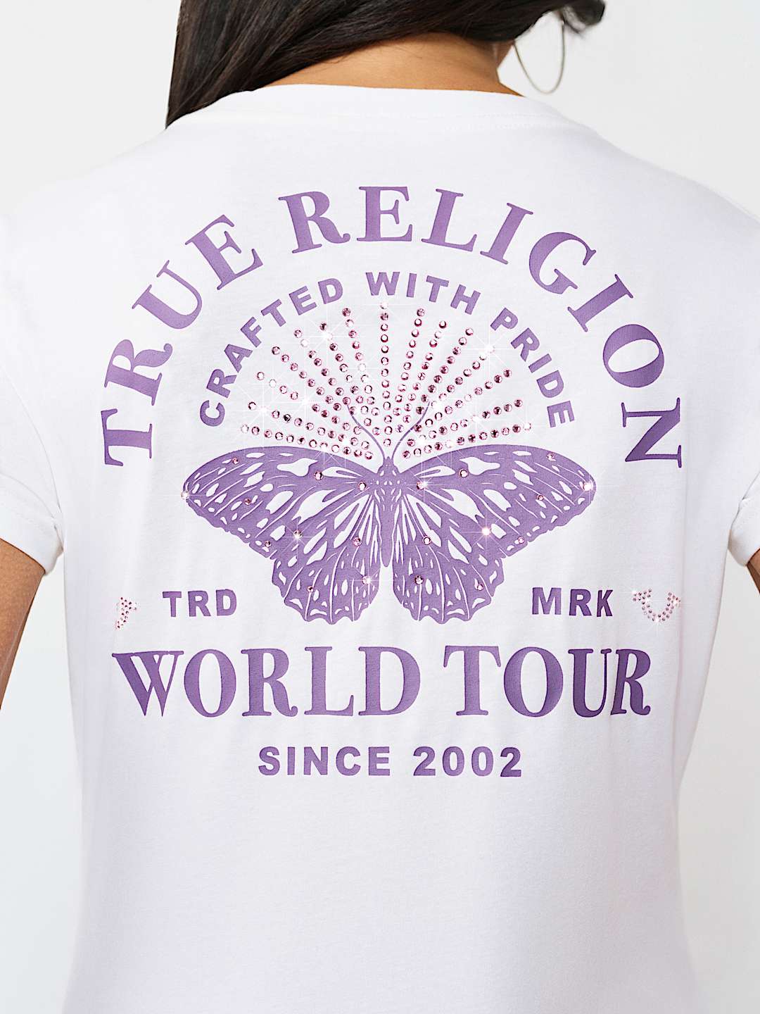 BUTTERFLY LOGO V-NECK TEE, image 1