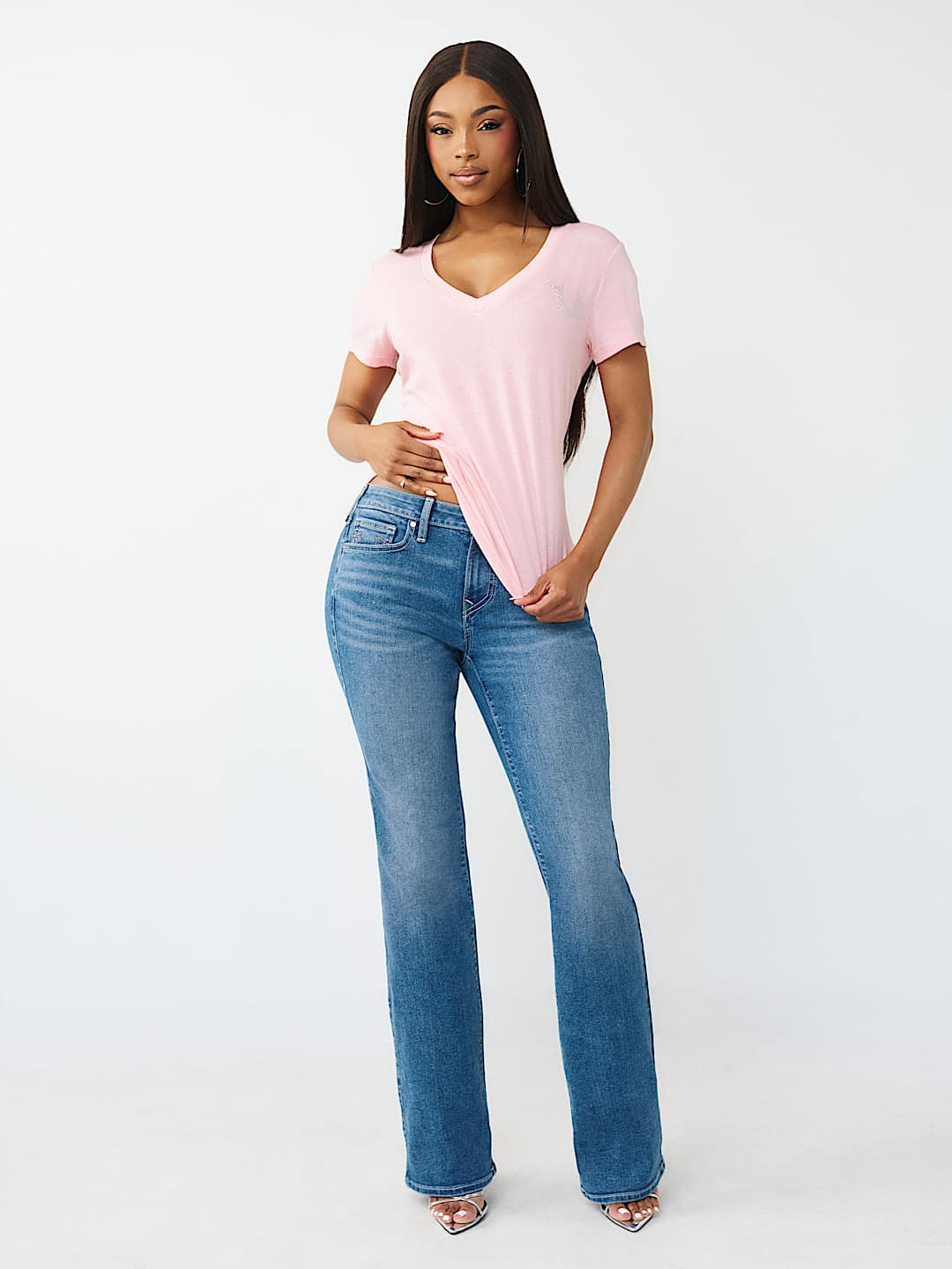 BUTTERFLY LOGO V-NECK TEE, image 3