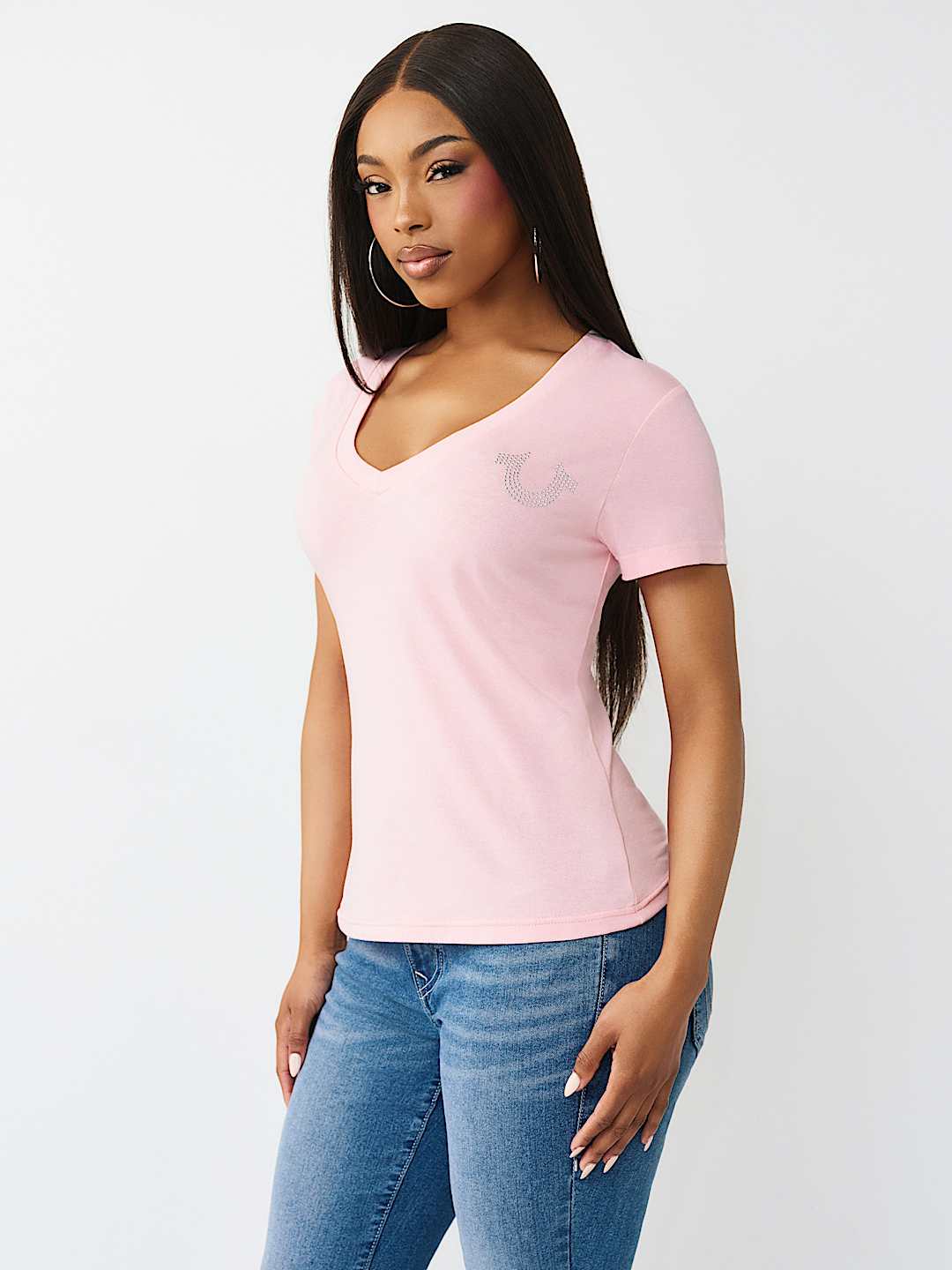 BUTTERFLY LOGO V-NECK TEE, image 4
