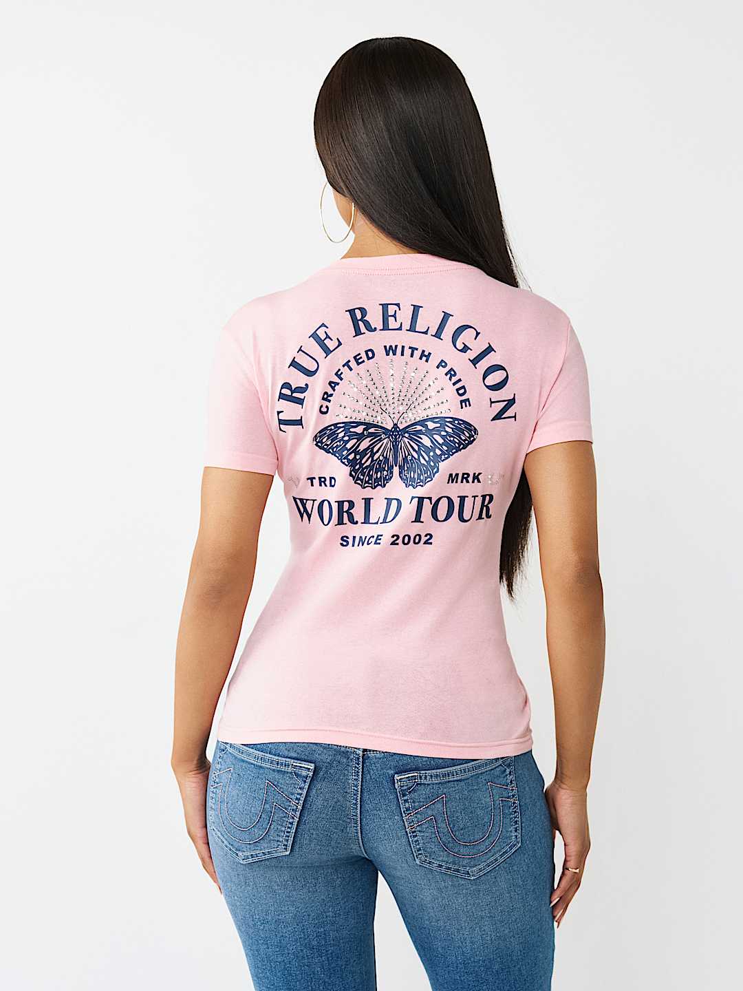 BUTTERFLY LOGO V-NECK TEE, image 5