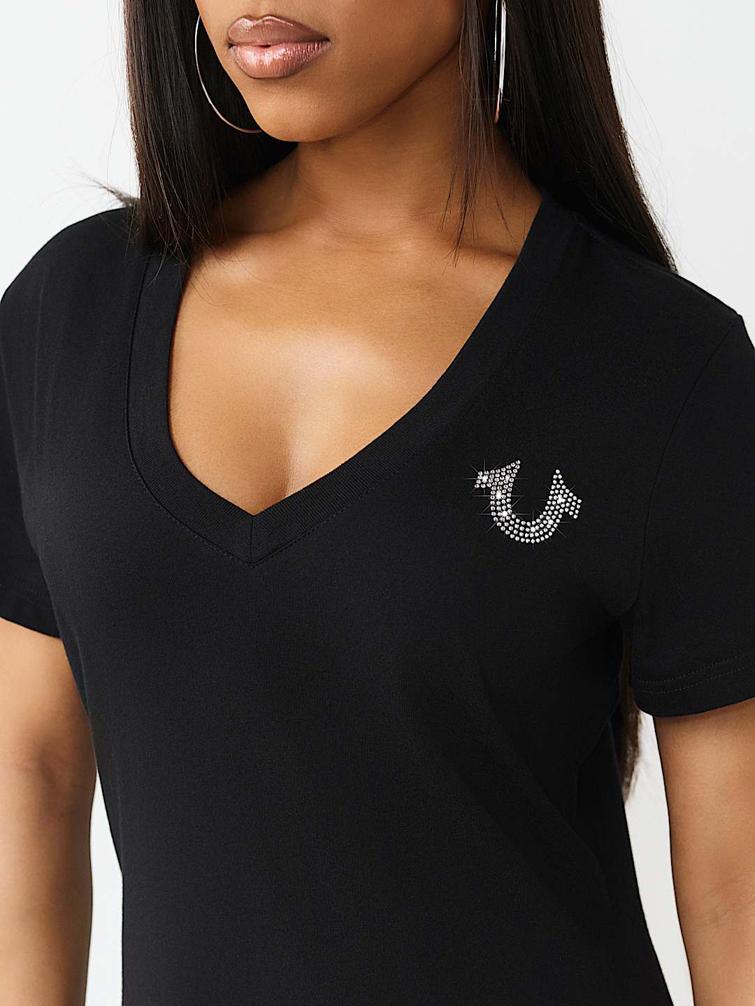 IRIDESCENT LOGO V-NECK TEE, image 4