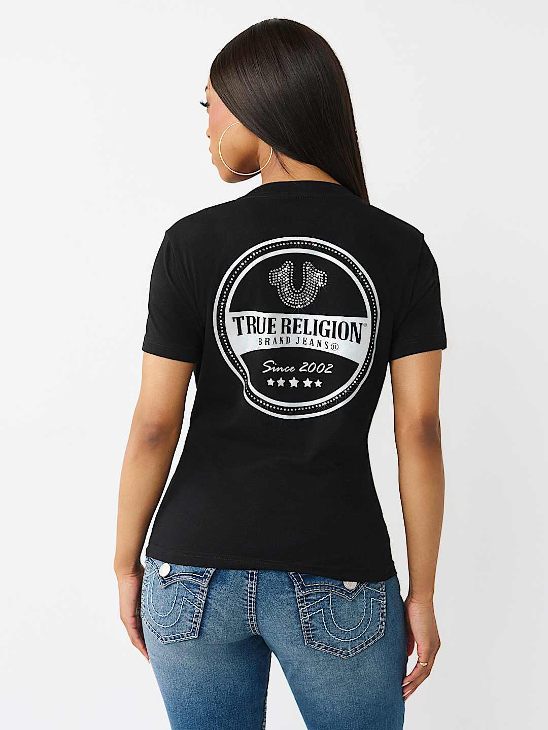 IRIDESCENT LOGO V-NECK TEE, image 5